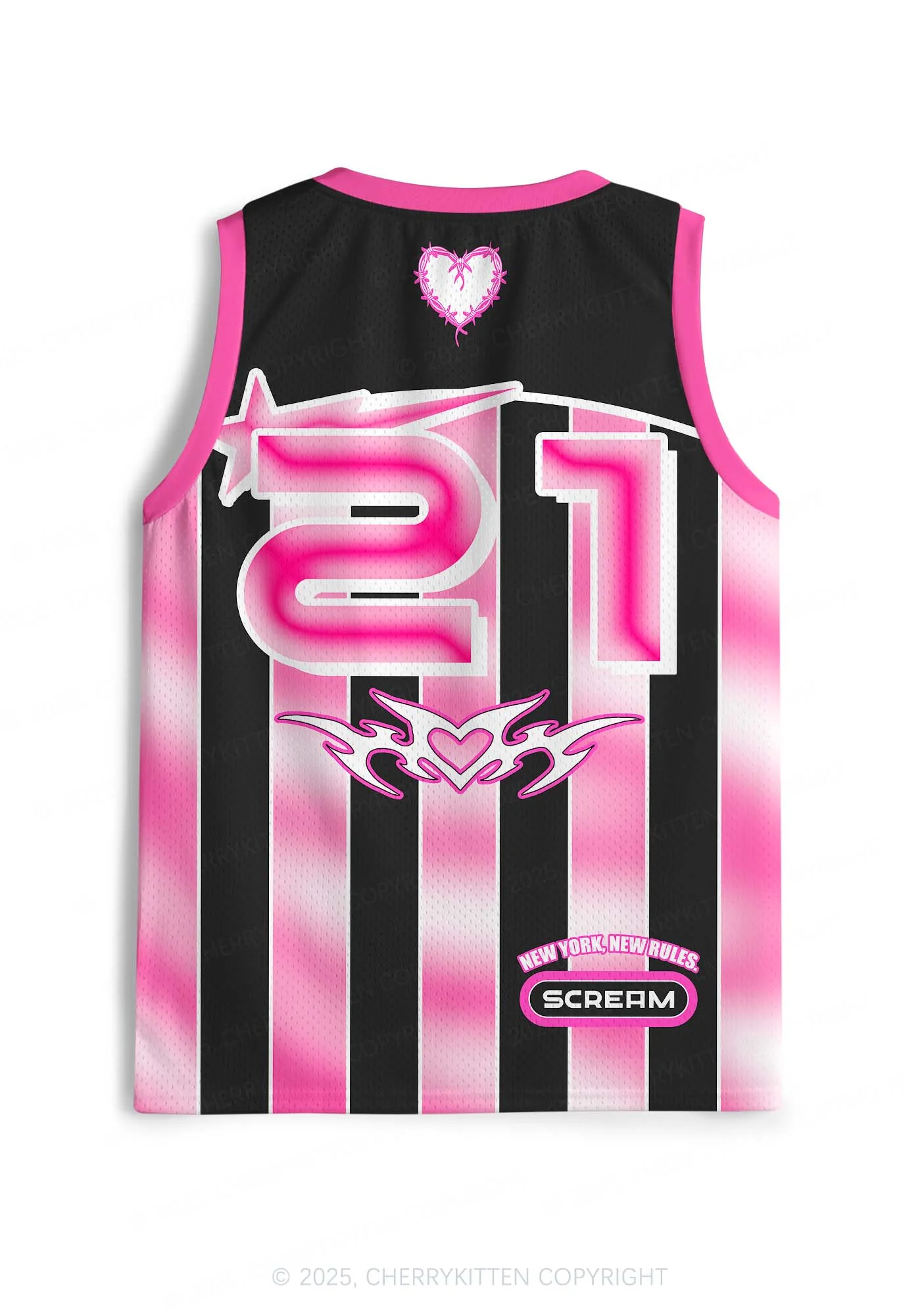 Custom Halloween Skeleton Heart Y2K Sport Jersey Tank Cherrykitten - Image 3