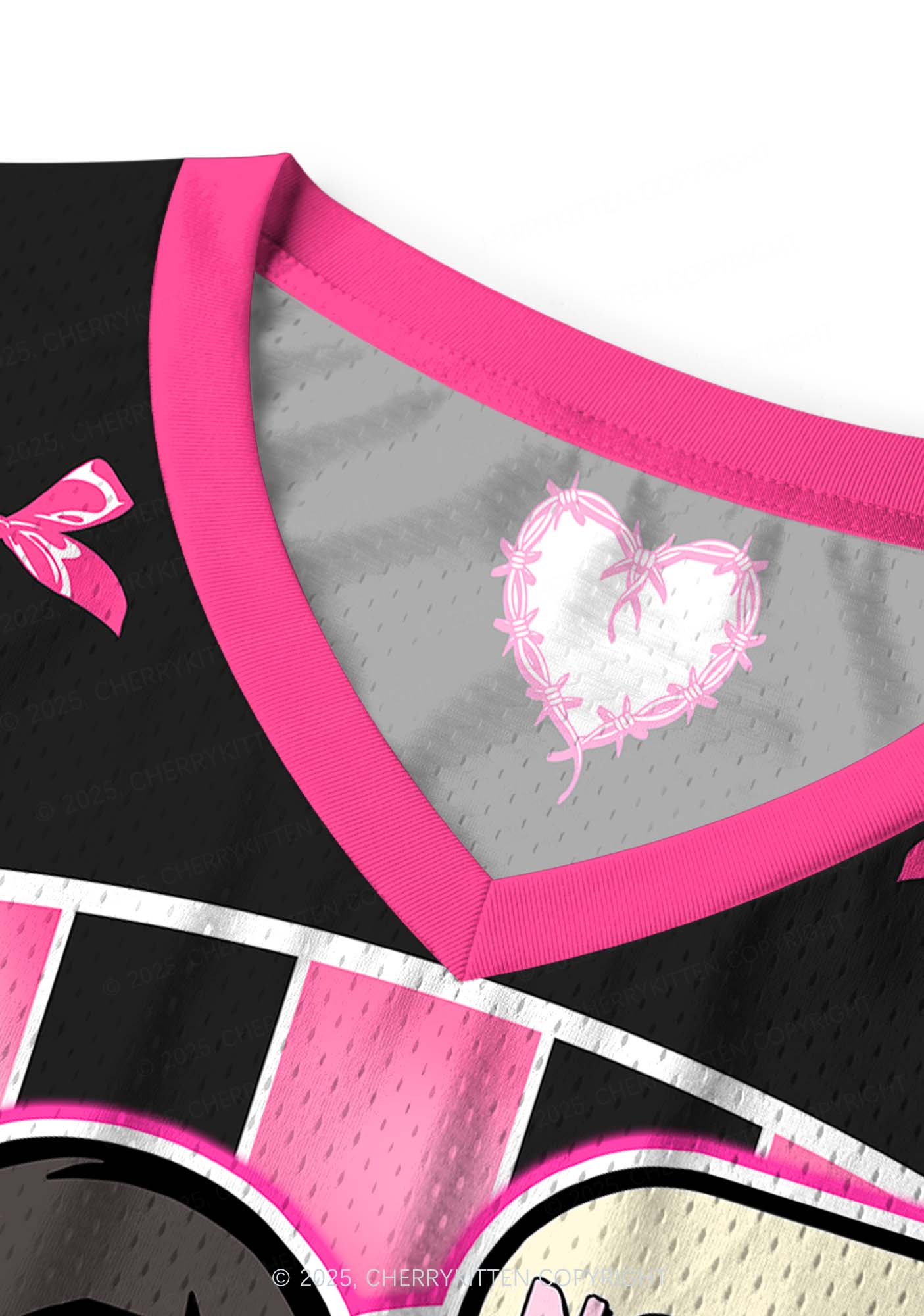 Custom Halloween Skeleton Heart Y2K Sport Jersey Tank Cherrykitten - Image 5