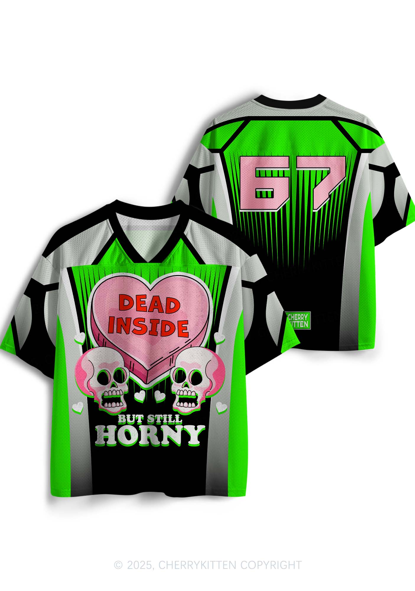 Custom Halloween Skulls Dead Inside Y2K Sport Jersey Shirts Cherrykitten - Image 3