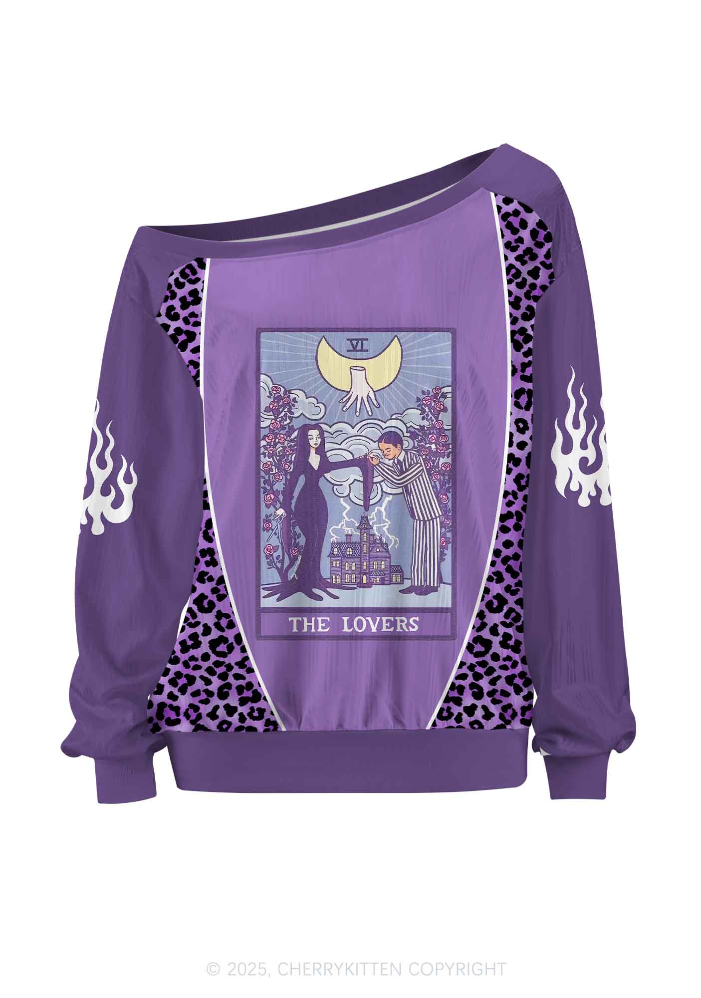 Custom Halloween The Lovers Y2K Off Shoulder Long Sleeve Sport Jersey Shirts Cherrykitten - Image 2