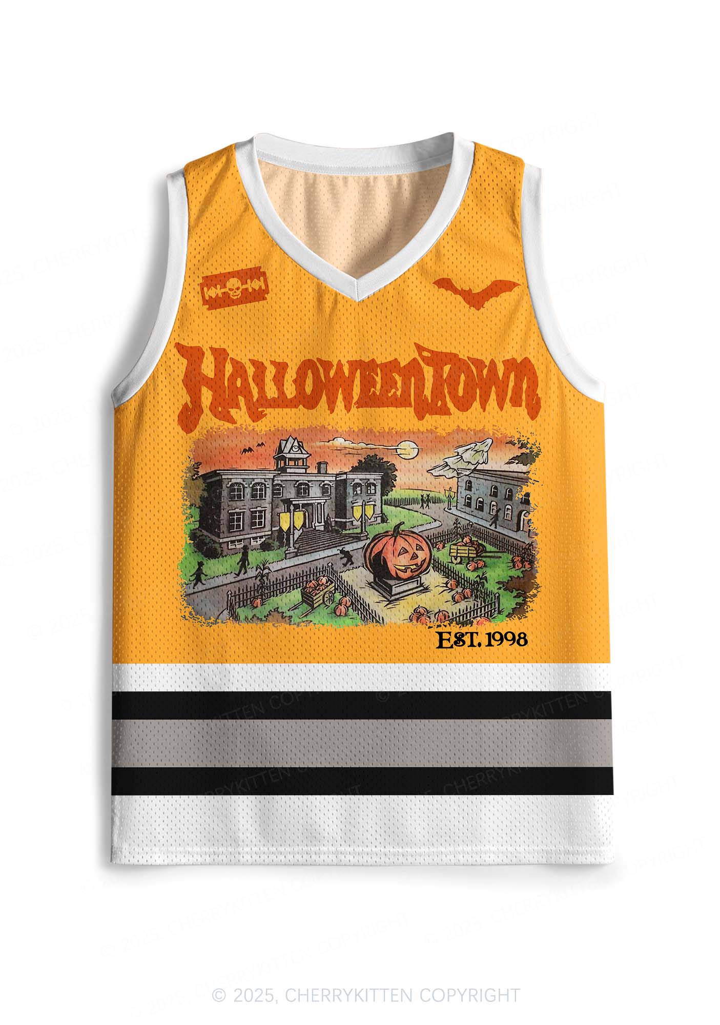 Custom Halloween Town Y2K Sport Jersey Tank Cherrykitten - Image 2