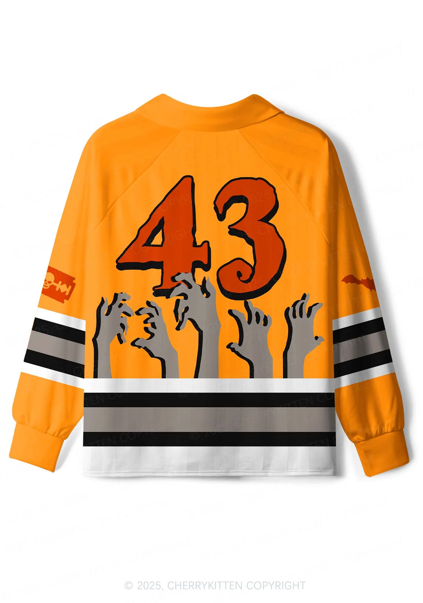 Custom Halloween Town Y2K Sport Long Sleeve Jersey Shirts Cherrykitten - Image 3