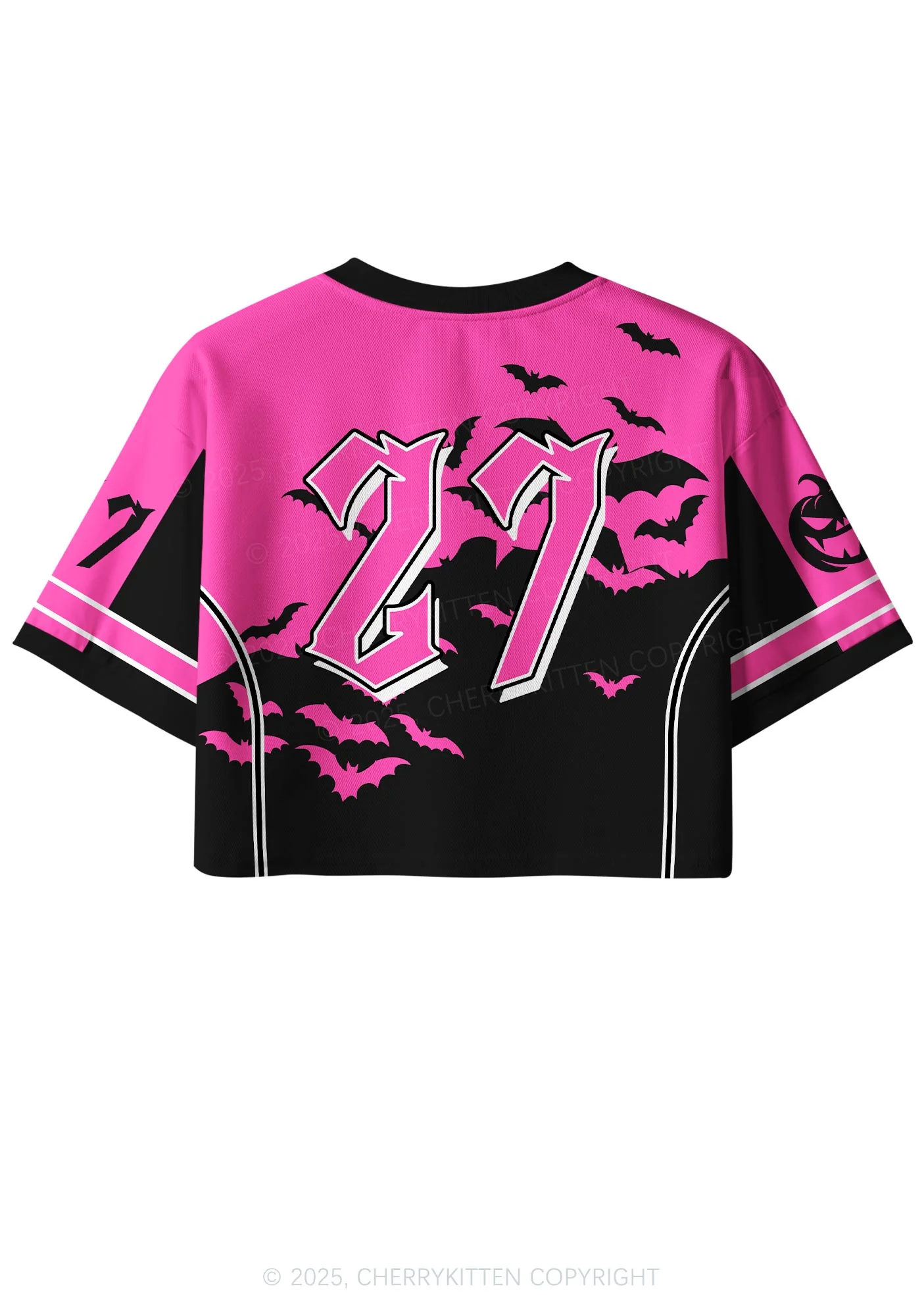 Custom Halloween We Wear Pink Y2K Crop Sport Jersey Shirts Cherrykitten - Image 2