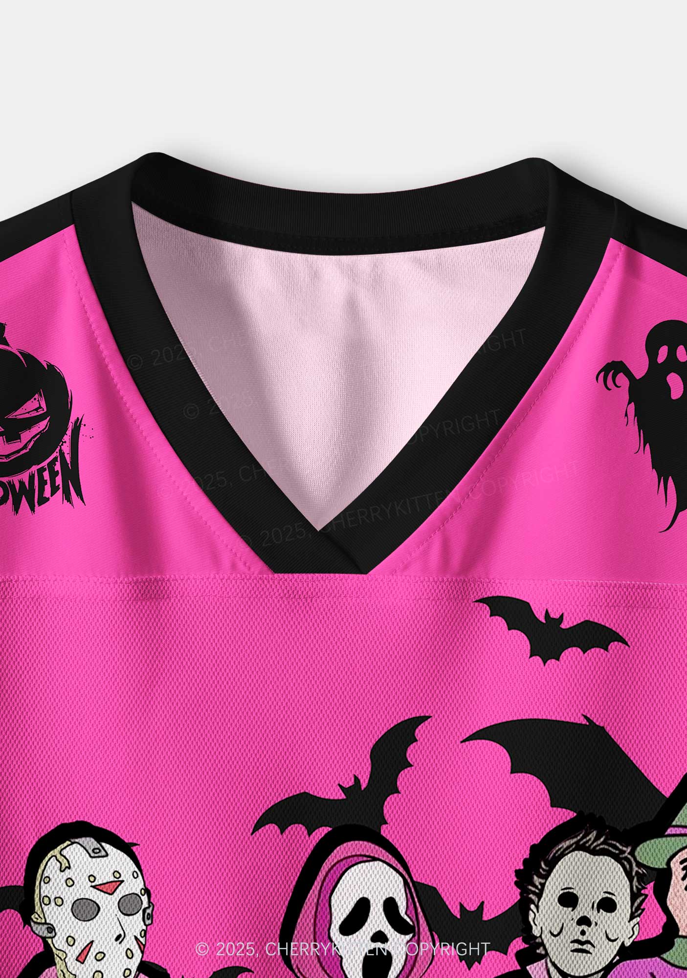 Custom Halloween We Wear Pink Y2K Crop Sport Jersey Shirts Cherrykitten - Image 3