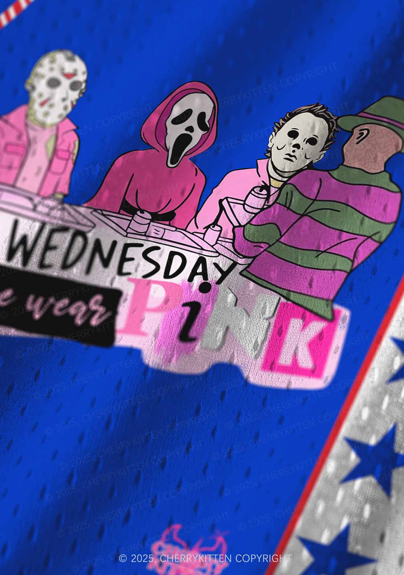Custom Halloween Wednesday Wear Pink Horror Y2K Sport Jersey Tank Cherrykitten - Image 4