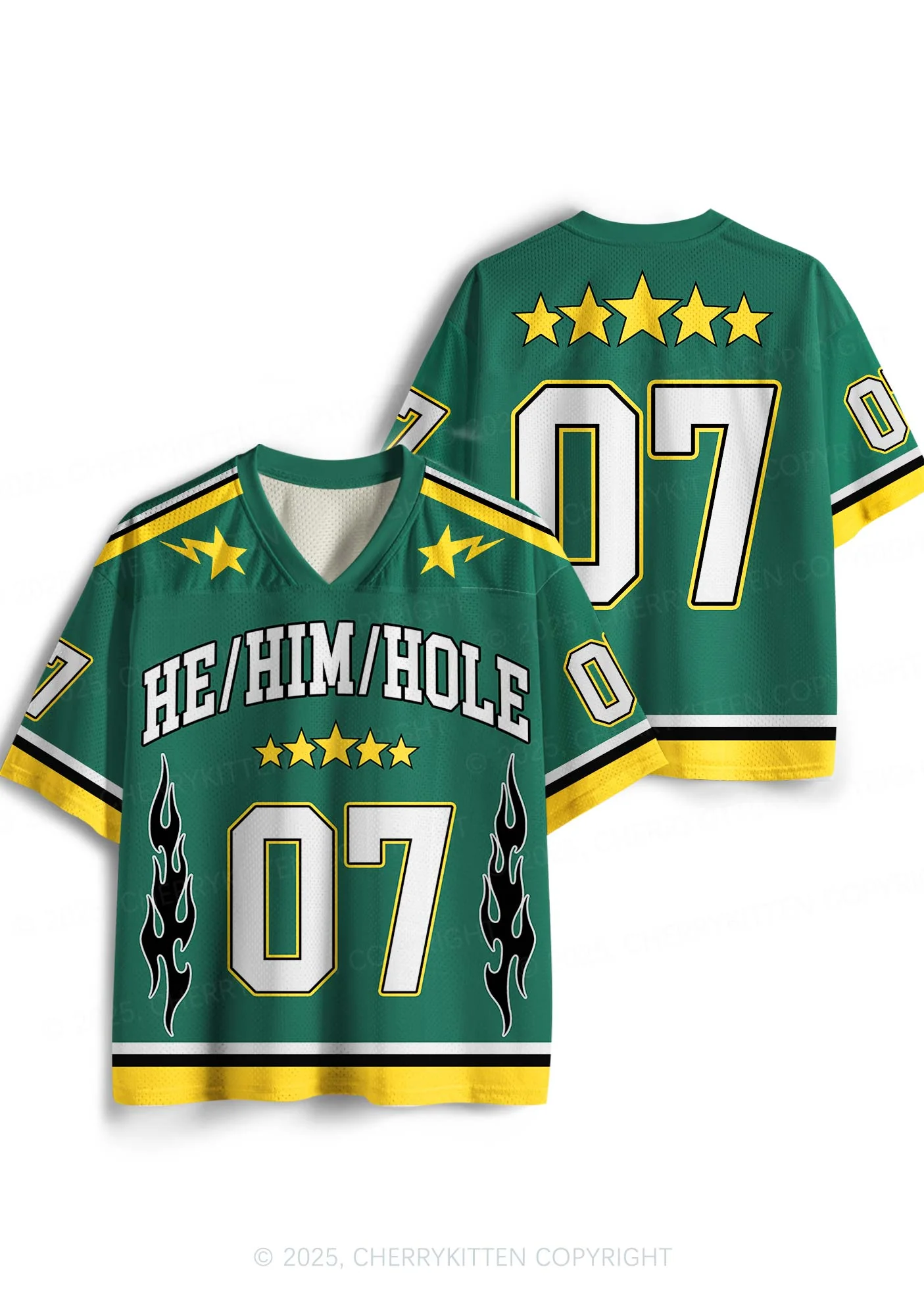 Custom Green He Him Hole Pride Y2K Sport Jersey Shirts Cherrykitten - Image 3