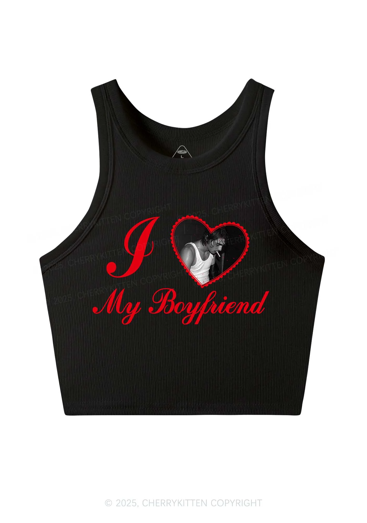 Custom Heart My BF GF Y2K Crop Tank Top Cherrykitten - Image 3