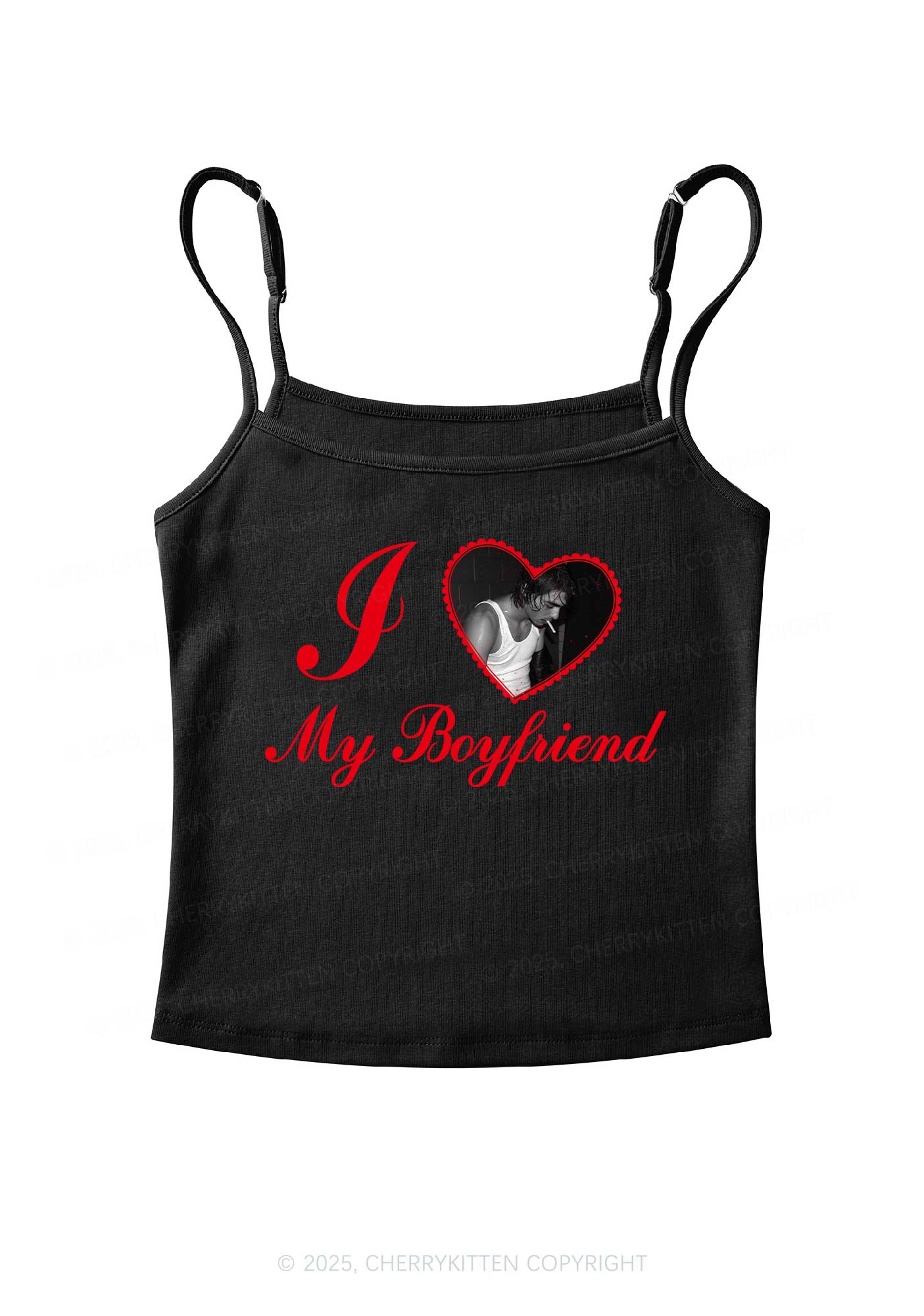 Custom Heart My BF GF Y2K Spaghetti Strap Cami Cherrykitten - Image 3
