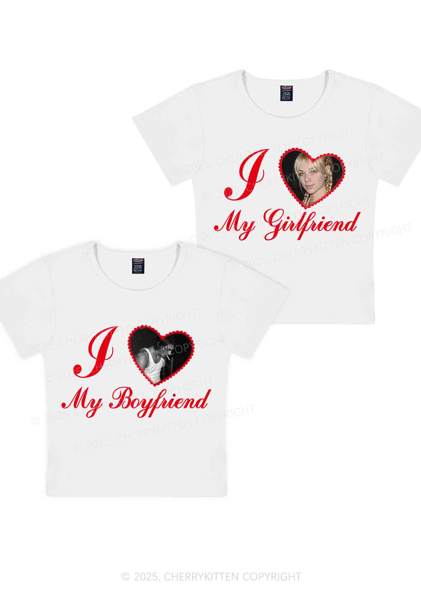 Custom Heart My BF GF Y2K Valentine's Day Baby Tee Cherrykitten - Image 5