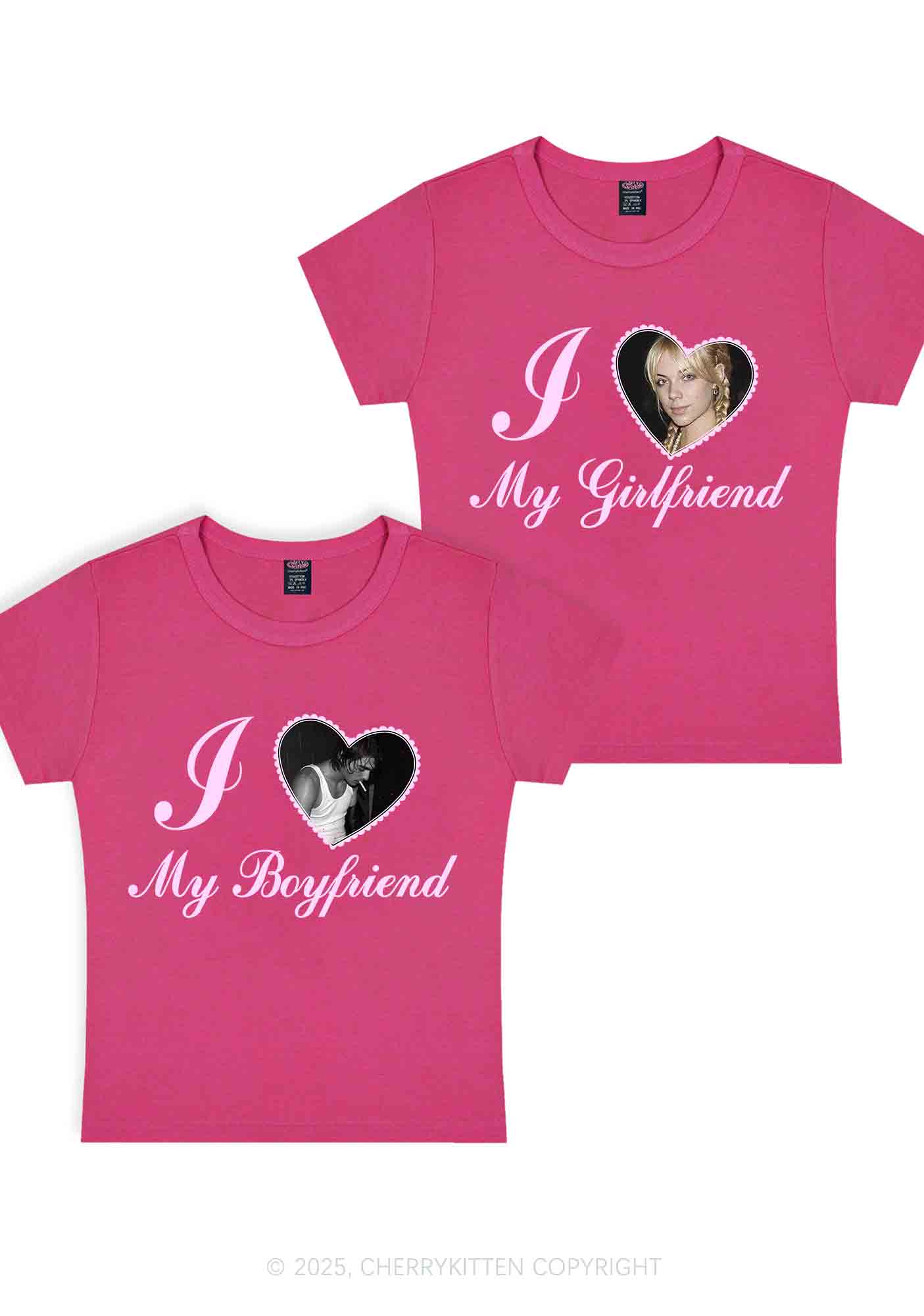Custom Heart My BF GF Y2K Valentine's Day Baby Tee Cherrykitten - Image 8