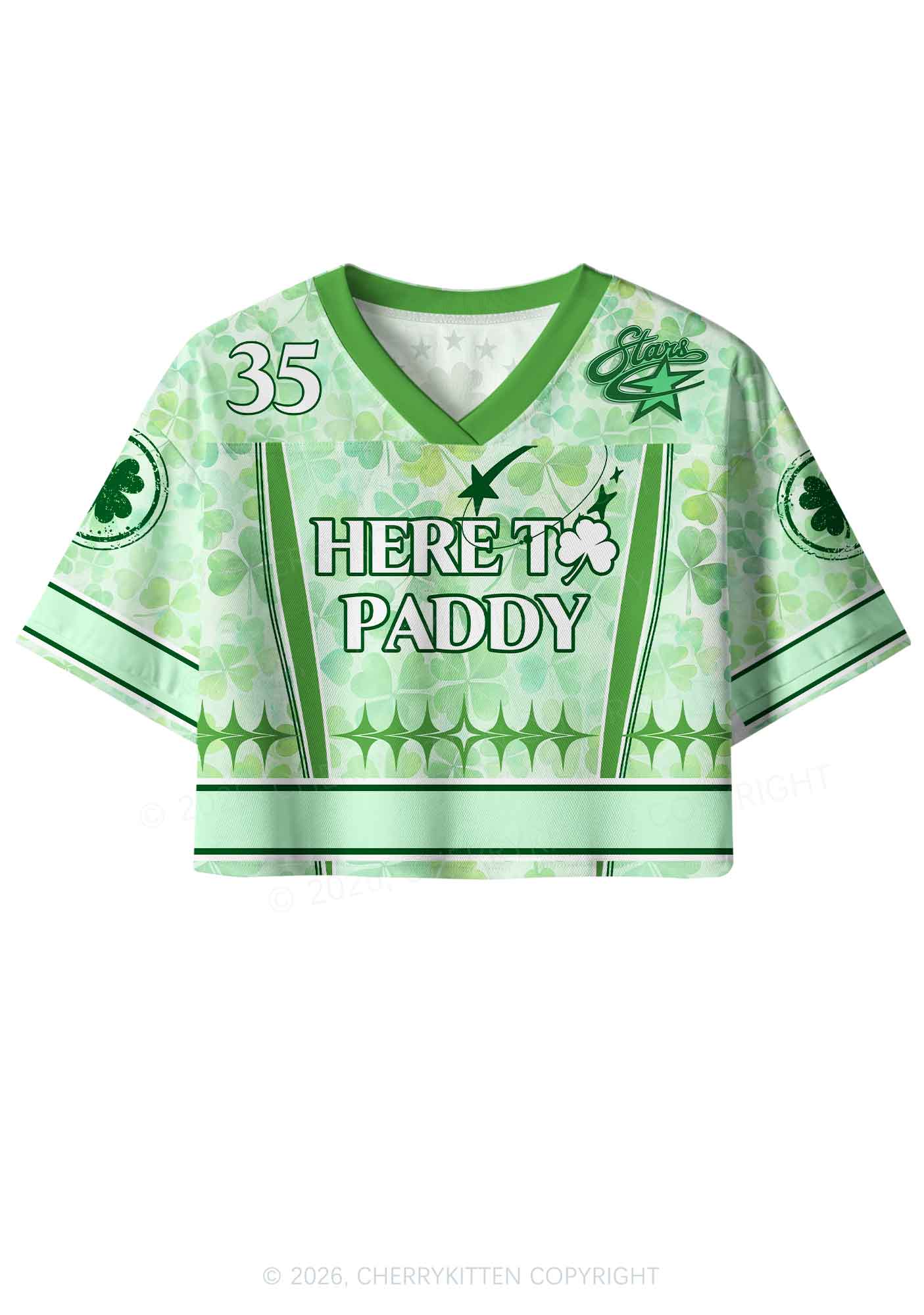 Custom Here To Paddy St Patricks Y2K Crop Sport Jersey Shirts Cherrykitten - Image 3