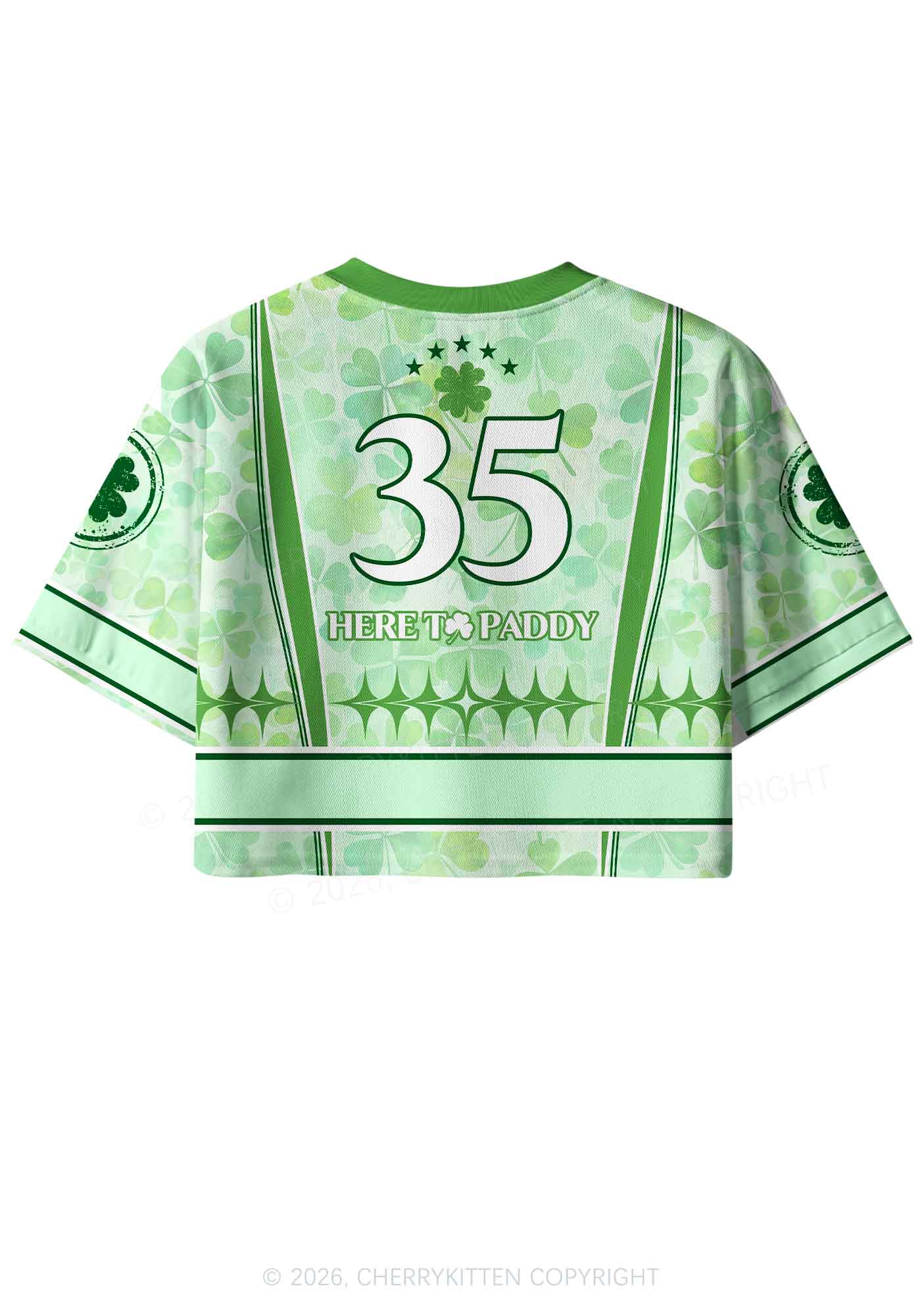 Custom Here To Paddy St Patricks Y2K Crop Sport Jersey Shirts Cherrykitten - Image 4