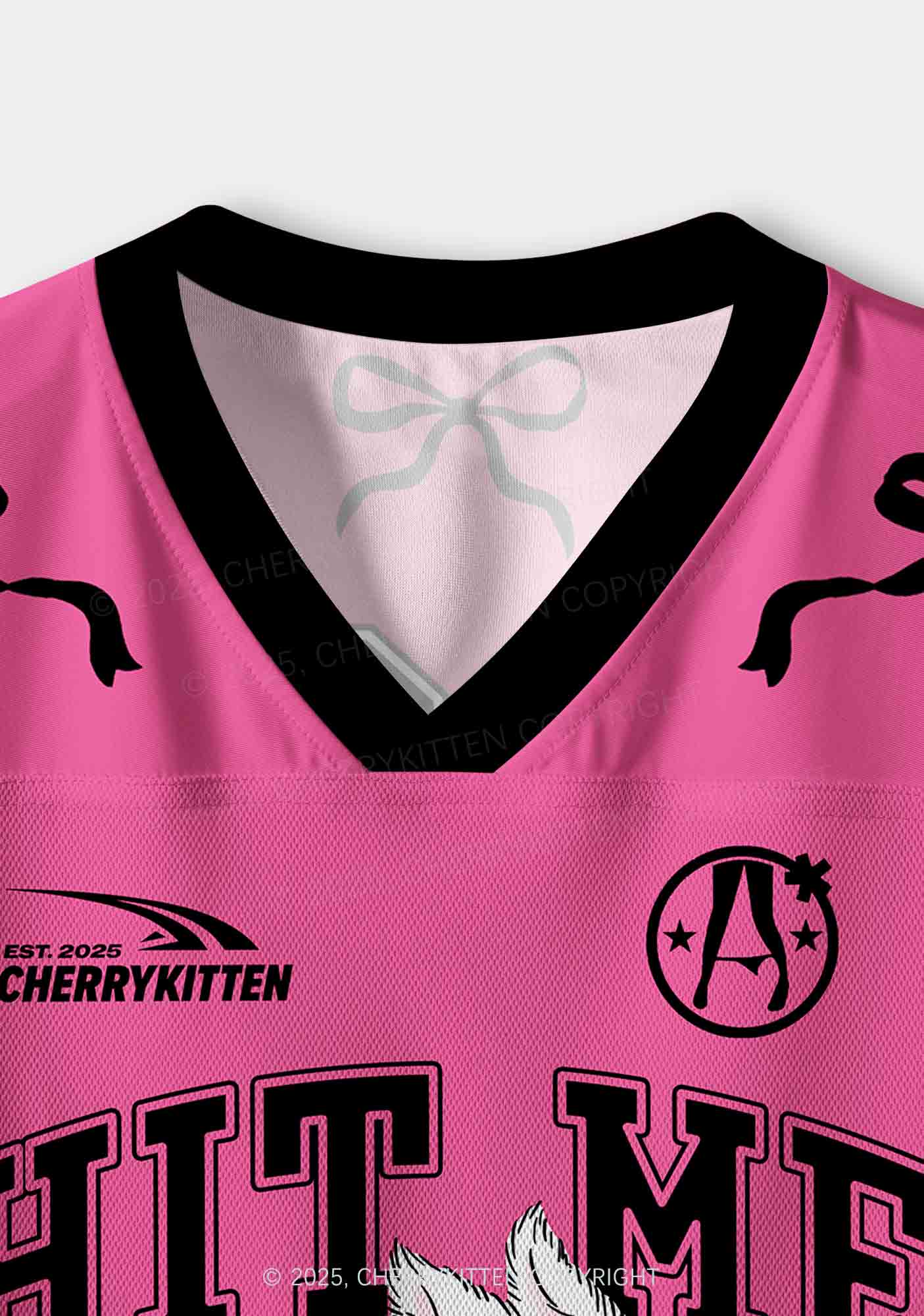 Custom Hit Me White Bunny Y2K Crop Sport Jersey Shirts Cherrykitten - Image 4