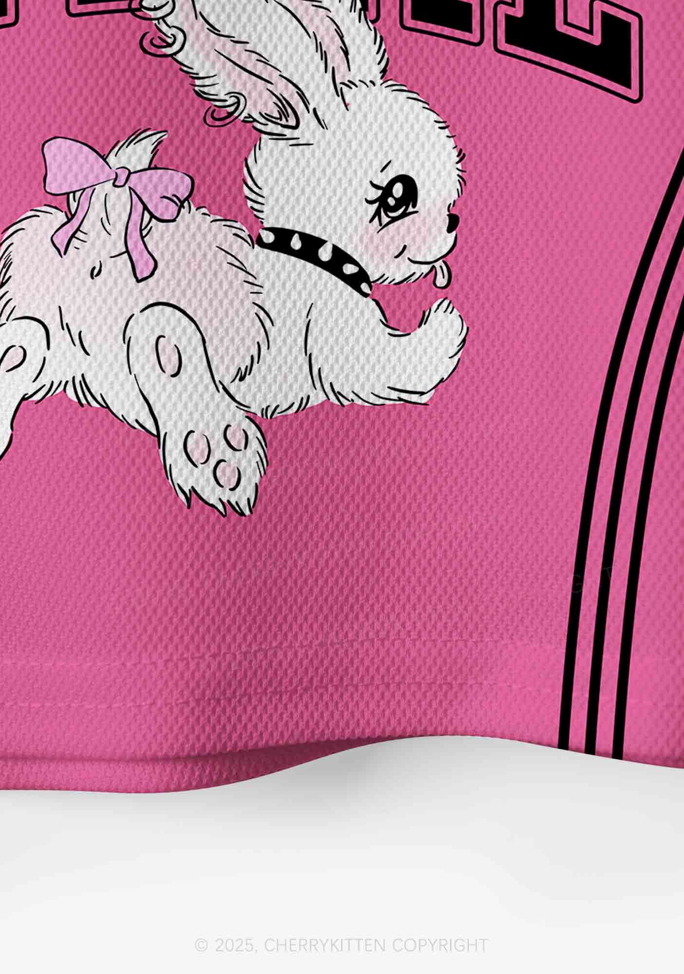 Custom Hit Me White Bunny Y2K Crop Sport Jersey Shirts Cherrykitten - Image 5