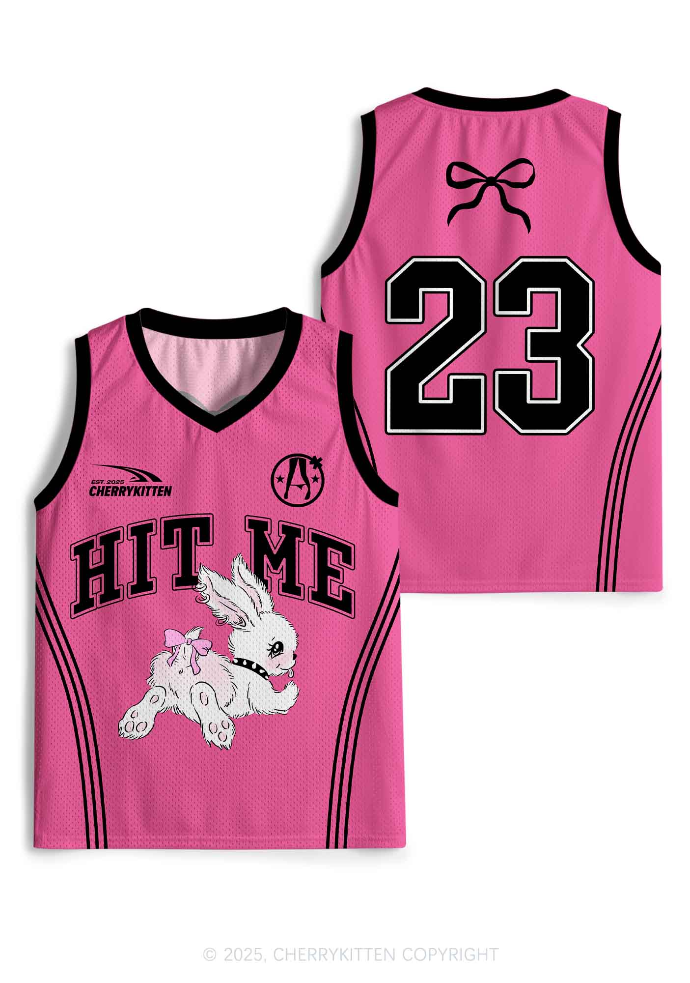 Custom Hit Me White Bunny Y2K Sport Jersey Tank Cherrykitten - Image 3