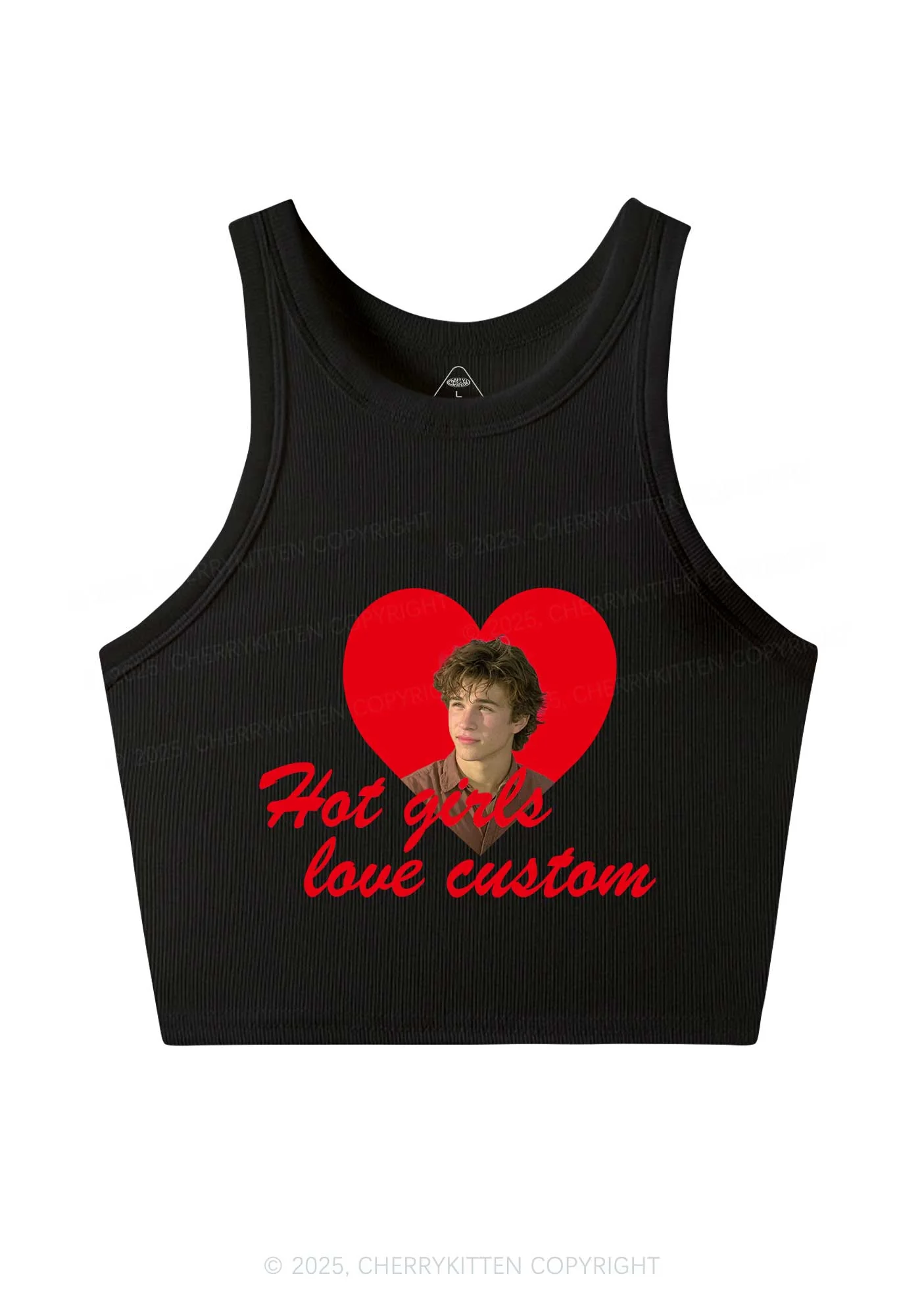Custom Hot Girl Love Y2K Crop Tank Top Cherrykitten - Image 3