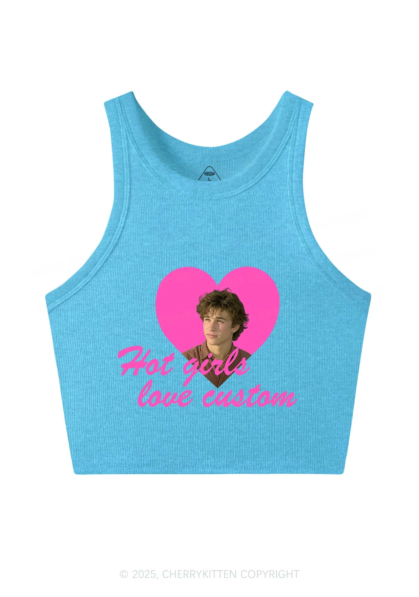 Custom Hot Girl Love Y2K Crop Tank Top Cherrykitten - Image 4