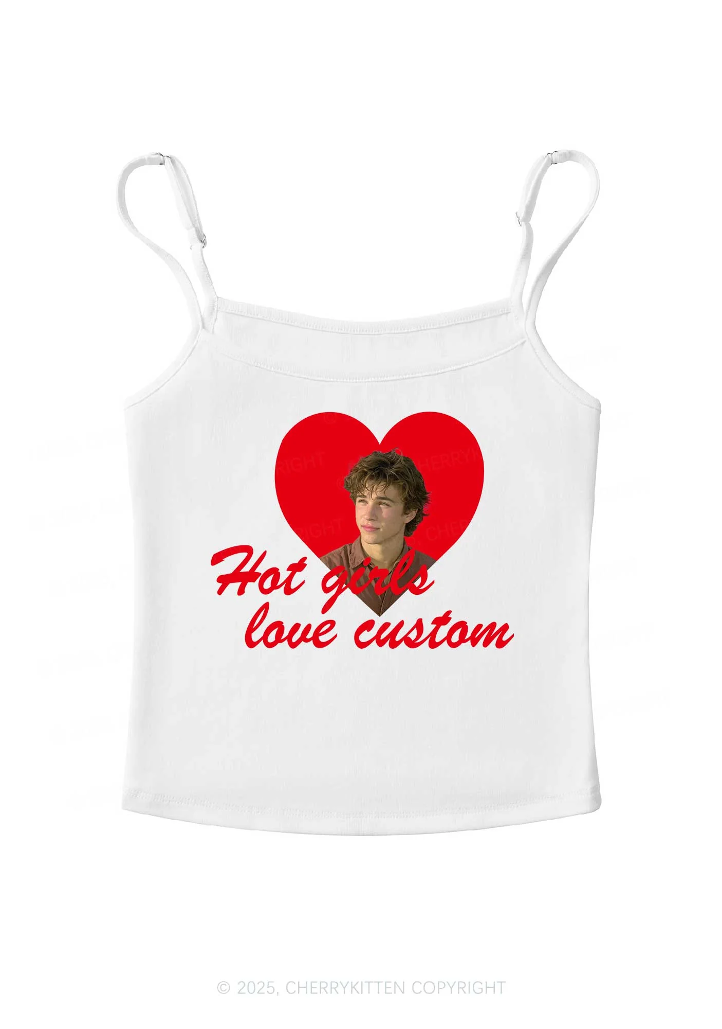 Custom Hot Girl Love Y2K Spaghetti Strap Cami Cherrykitten - Image 3