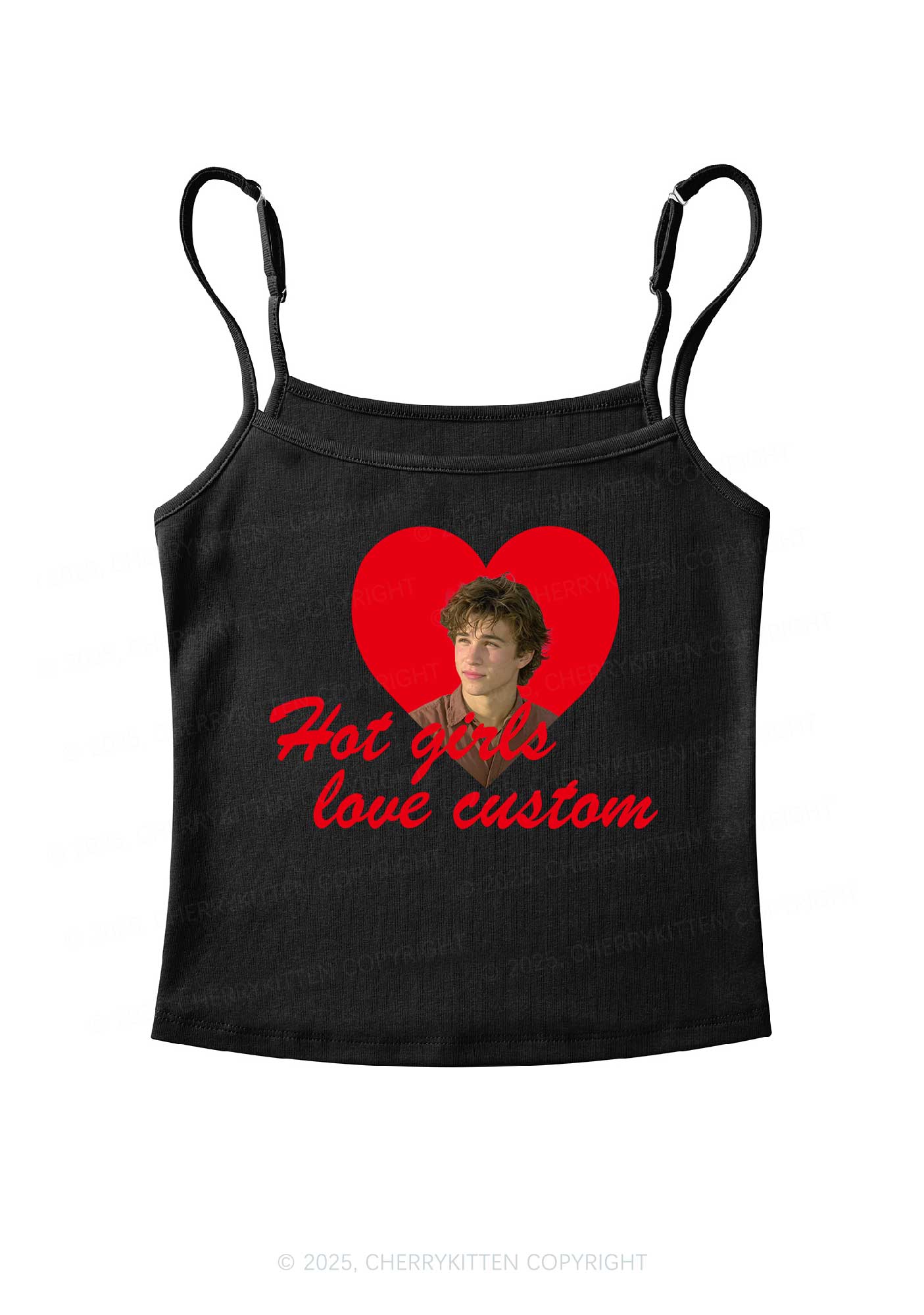 Custom Hot Girl Love Y2K Spaghetti Strap Cami Cherrykitten - Image 4