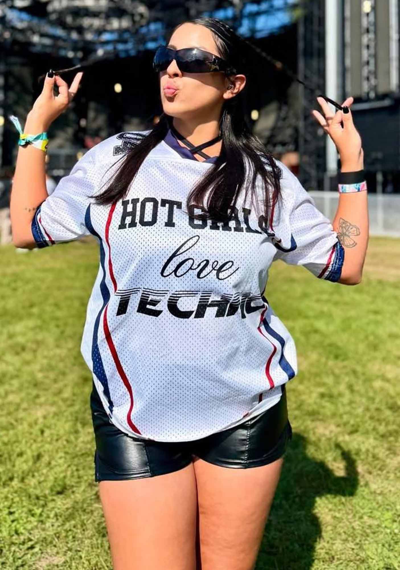 Custom Hot Girls Love Techno Y2K Sport Jersey Shirts Cherrykitten - Image 2