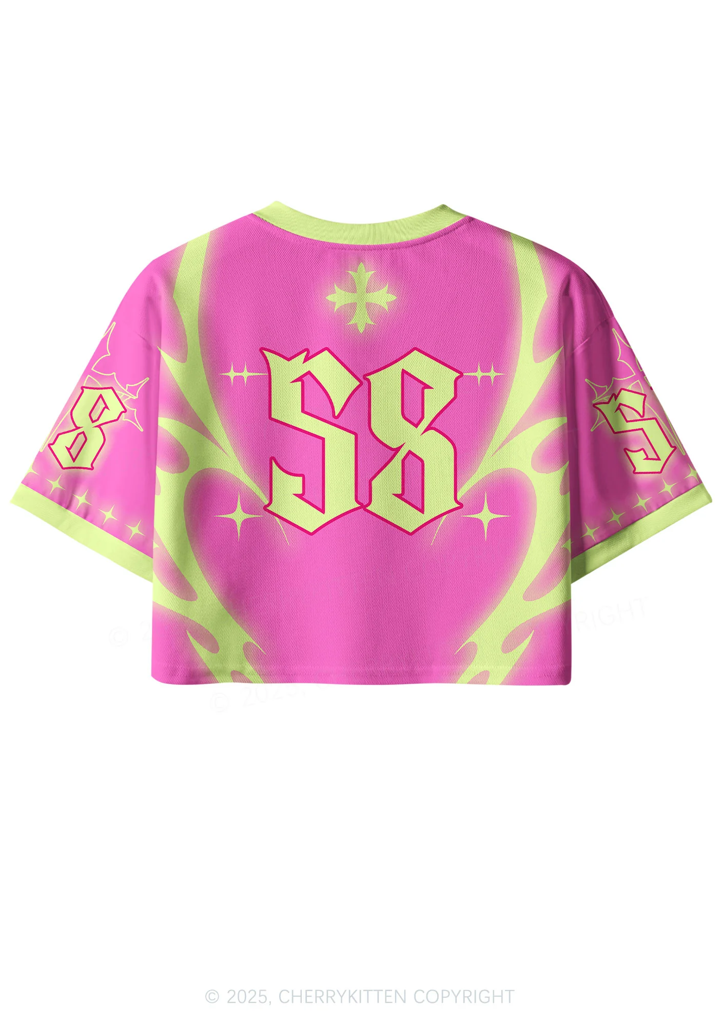 Custom Hot Pink Cxxt Y2K Crop Sport Jersey Shirts Cherrykitten - Image 2