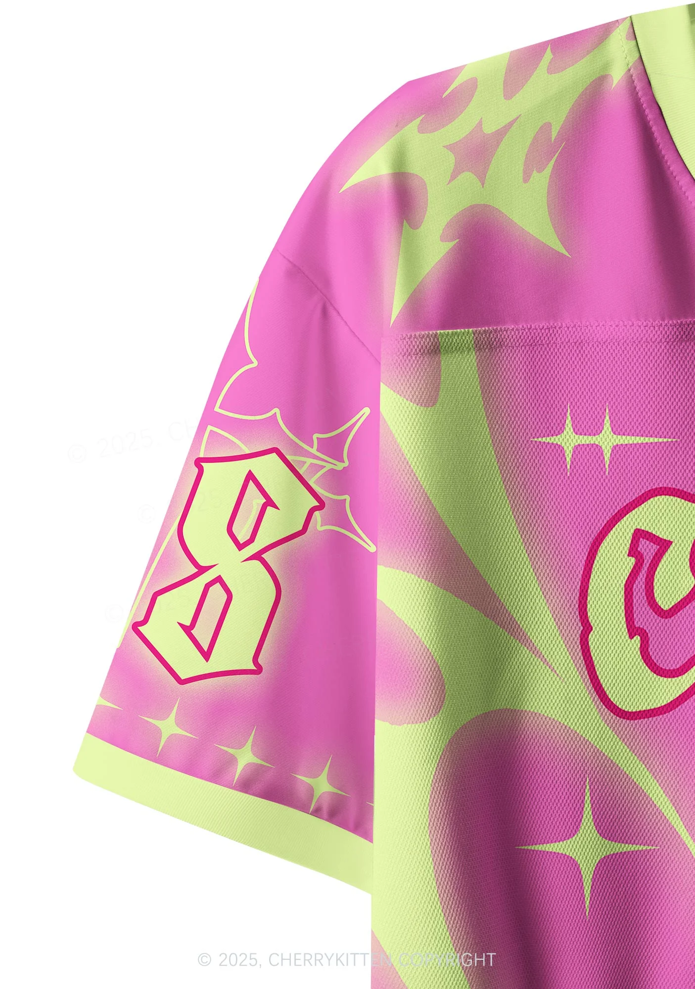 Custom Hot Pink Cxxt Y2K Crop Sport Jersey Shirts Cherrykitten - Image 4