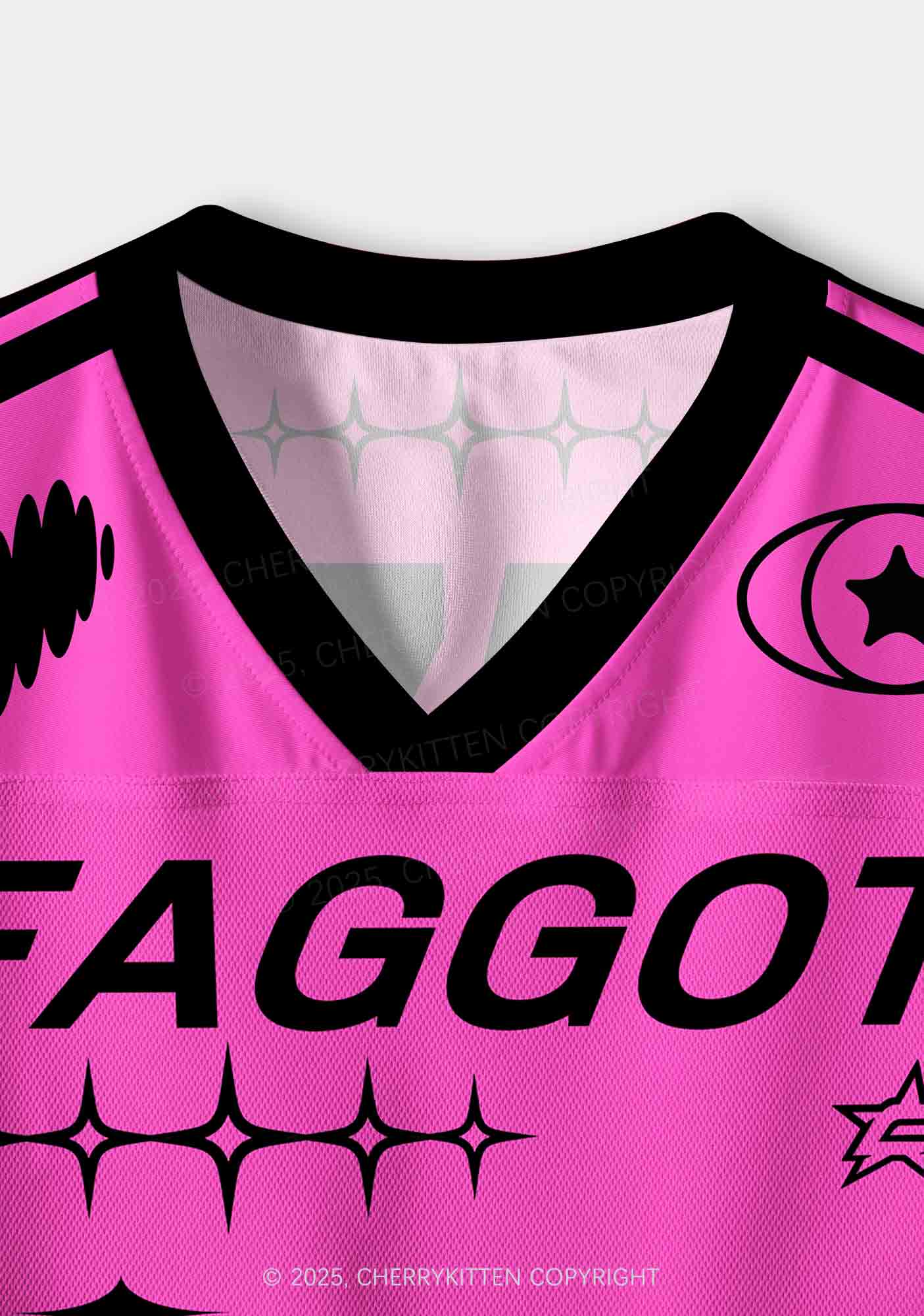 Custom Hot Pink Faggot Pride Y2K Crop Sport Jersey Shirts Cherrykitten - Image 4