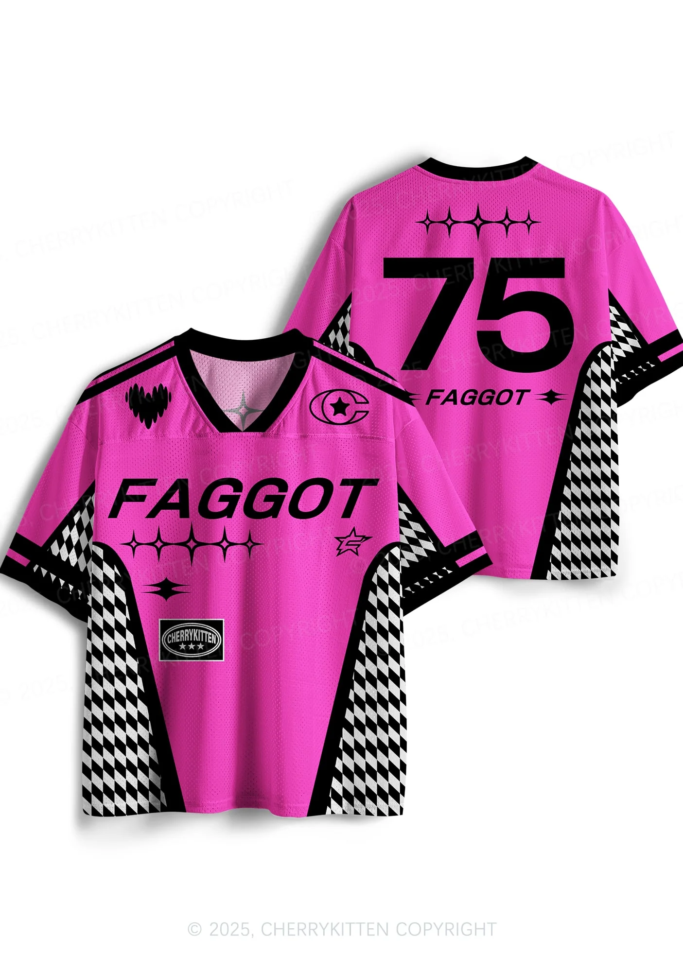 Custom Hot Pink Faggot Pride Y2K Sport Jersey Shirts Cherrykitten - Image 3