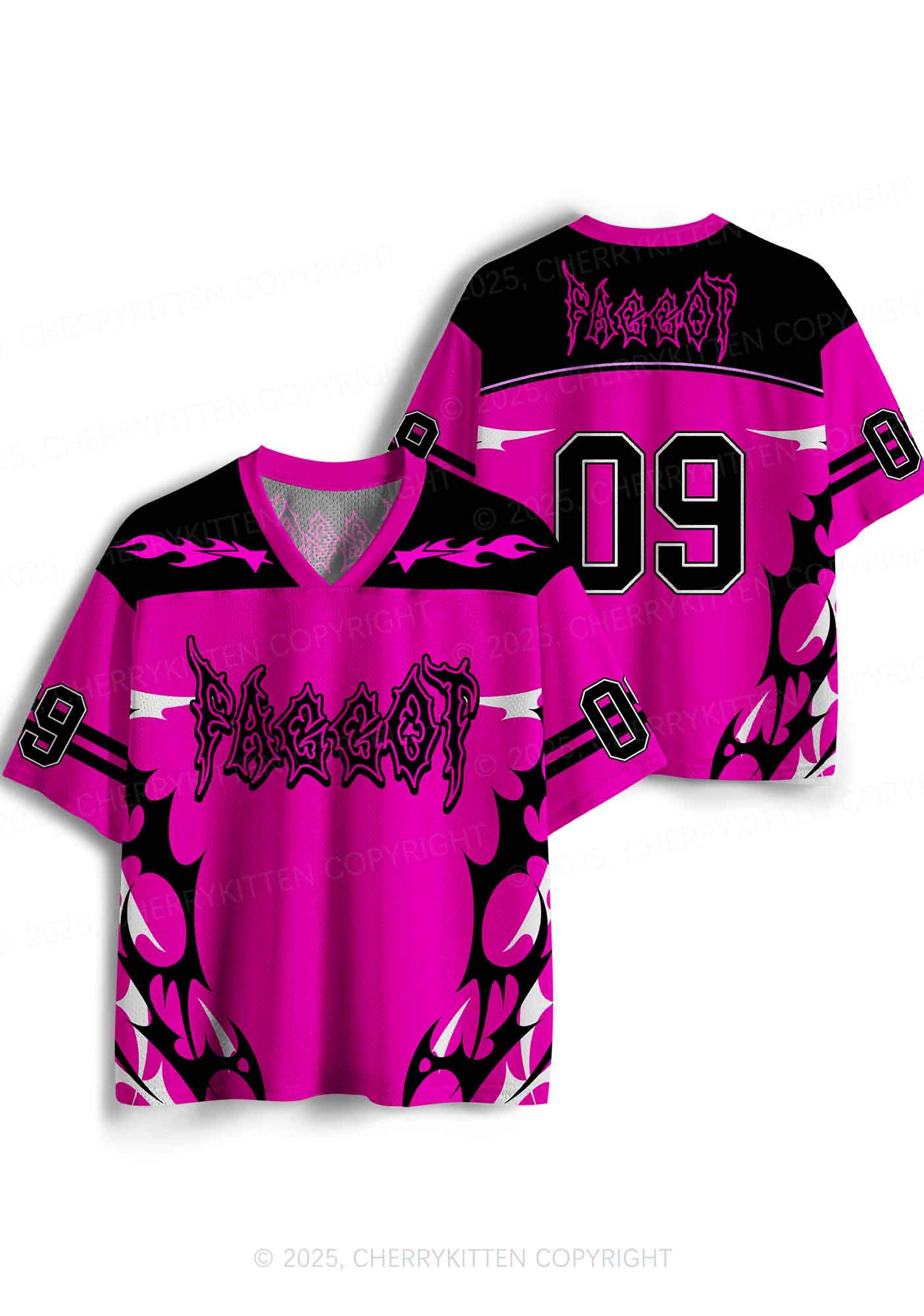 Custom Hot Pink Punk Faggot Pride Y2K Sport Jersey Shirts Cherrykitten - Image 3