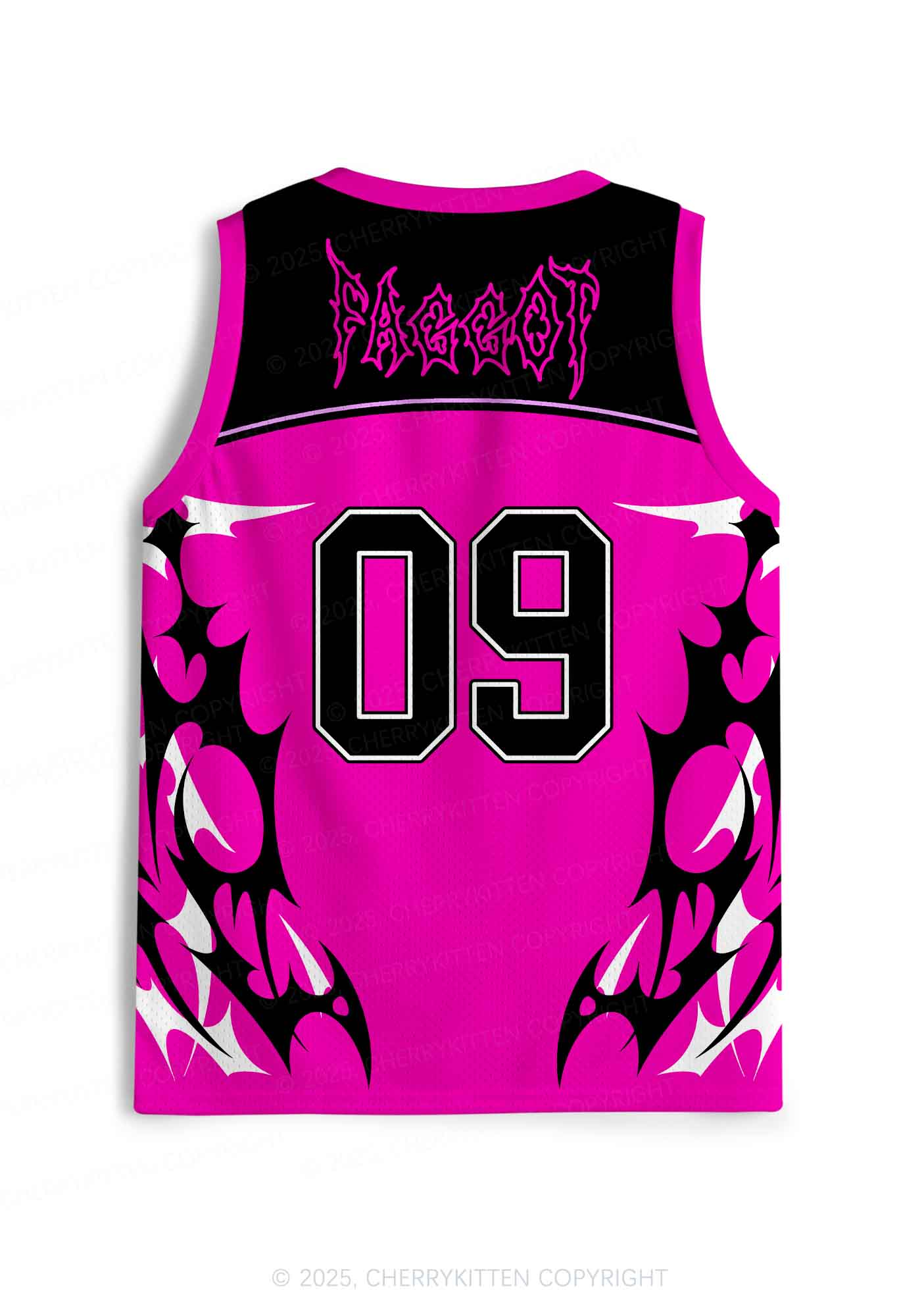 Custom Hot Pink Punk Faggot Pride Y2K Sport Jersey Tank Cherrykitten - Image 2