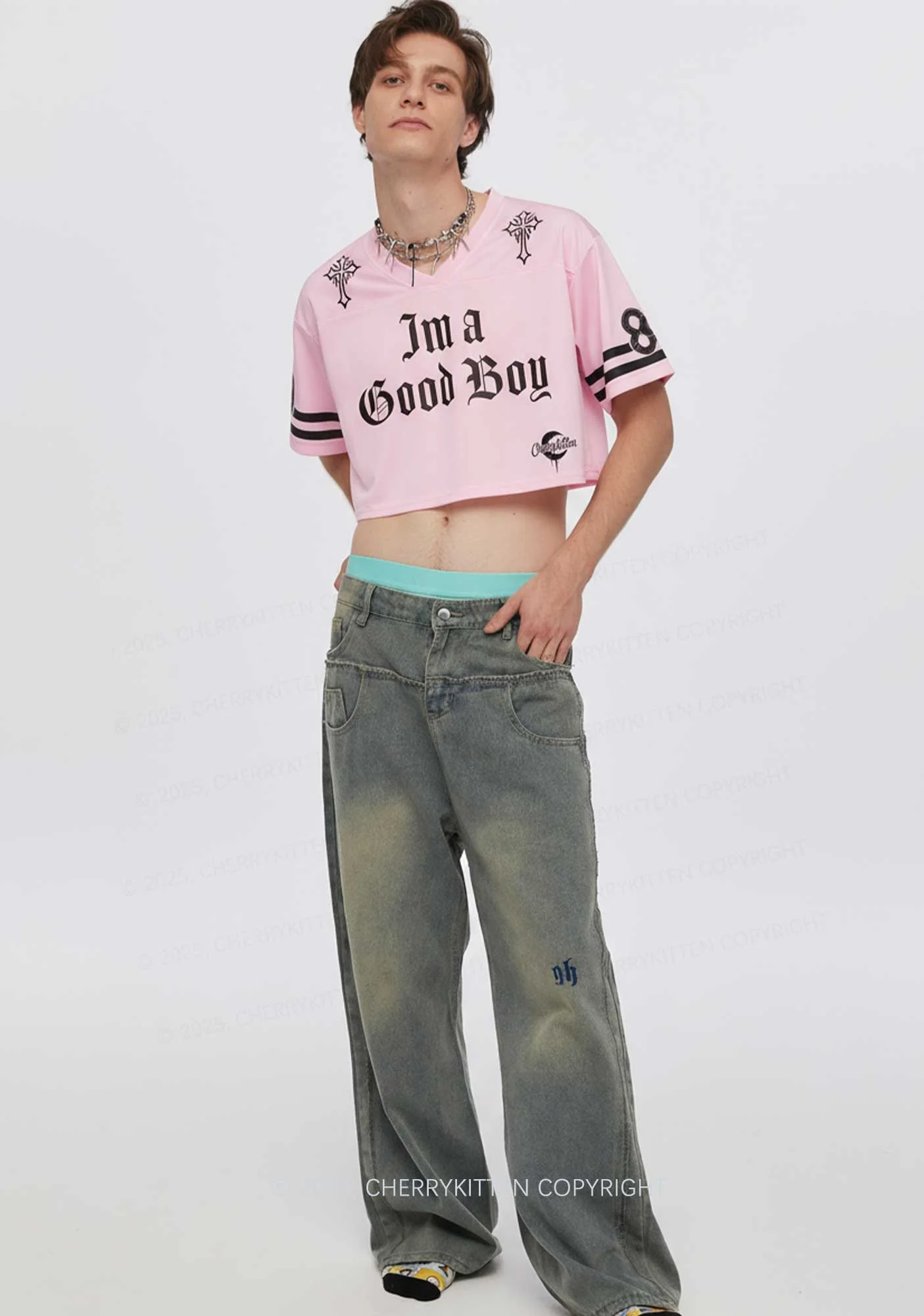 Custom I Am A Good Boy Y2K Crop Sport Jersey Shirts Cherrykitten - Image 2