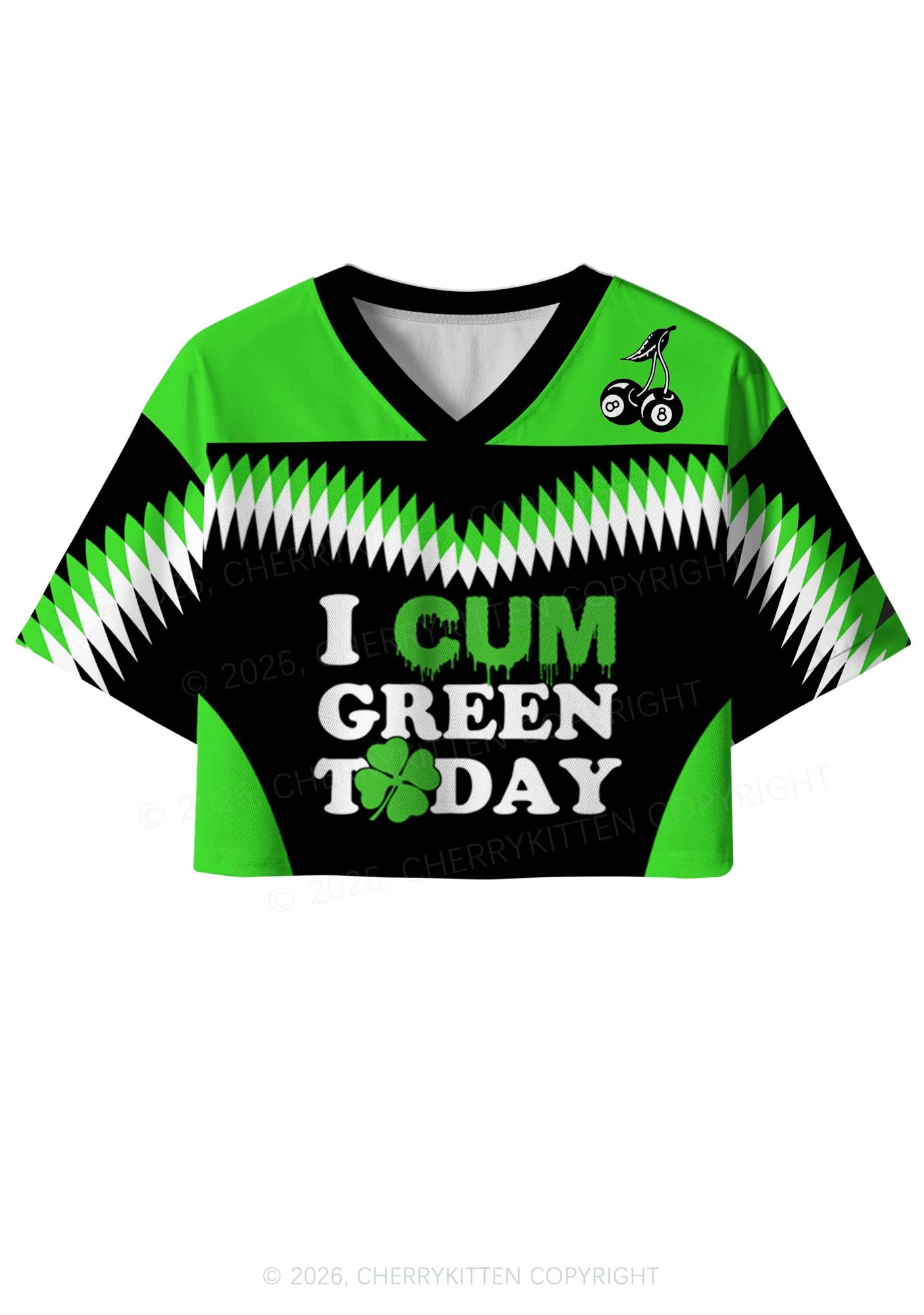 Custom I Cxm Green Today St Patricks Y2K Crop Sport Jersey Shirts Cherrykitten - Image 3