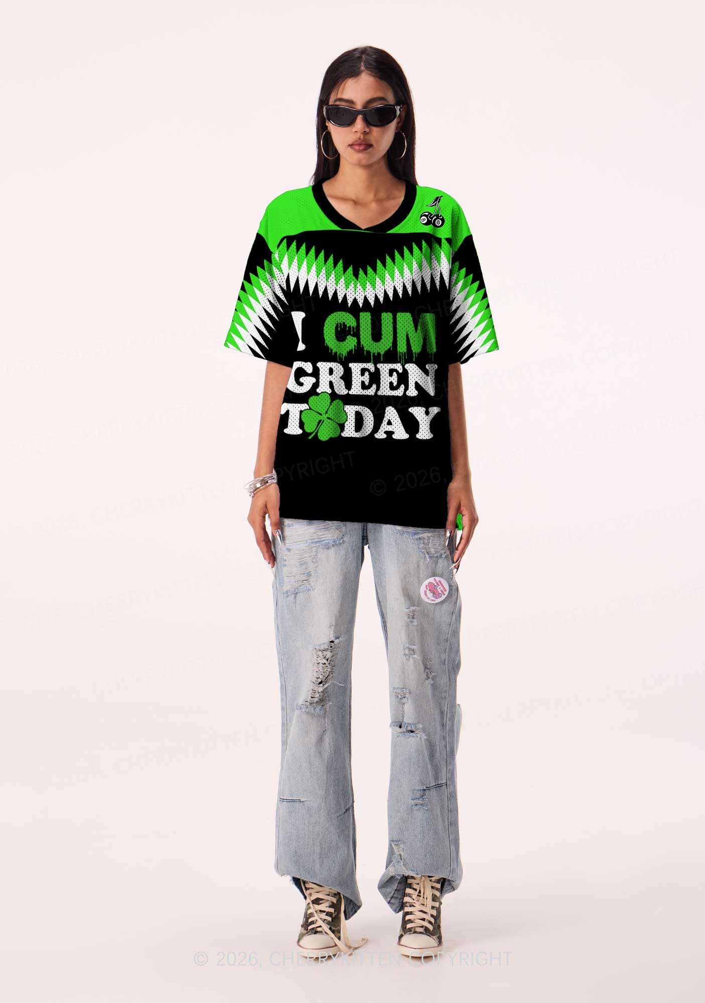 Custom I Cxm Green Today St Patricks Y2K Sport Jersey Shirts Cherrykitten - Image 2