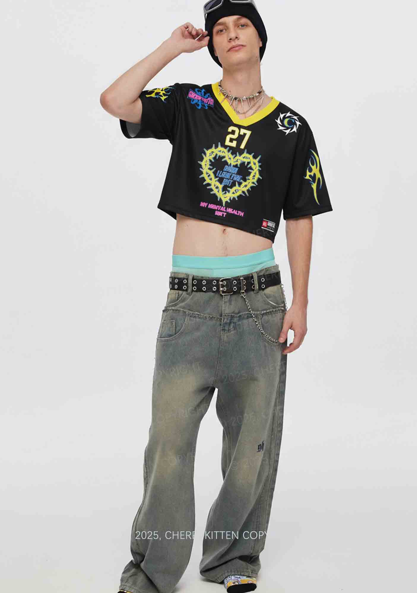 Custom I Look Fine Y2K Crop Sport Jersey Shirts Cherrykitten - Image 2