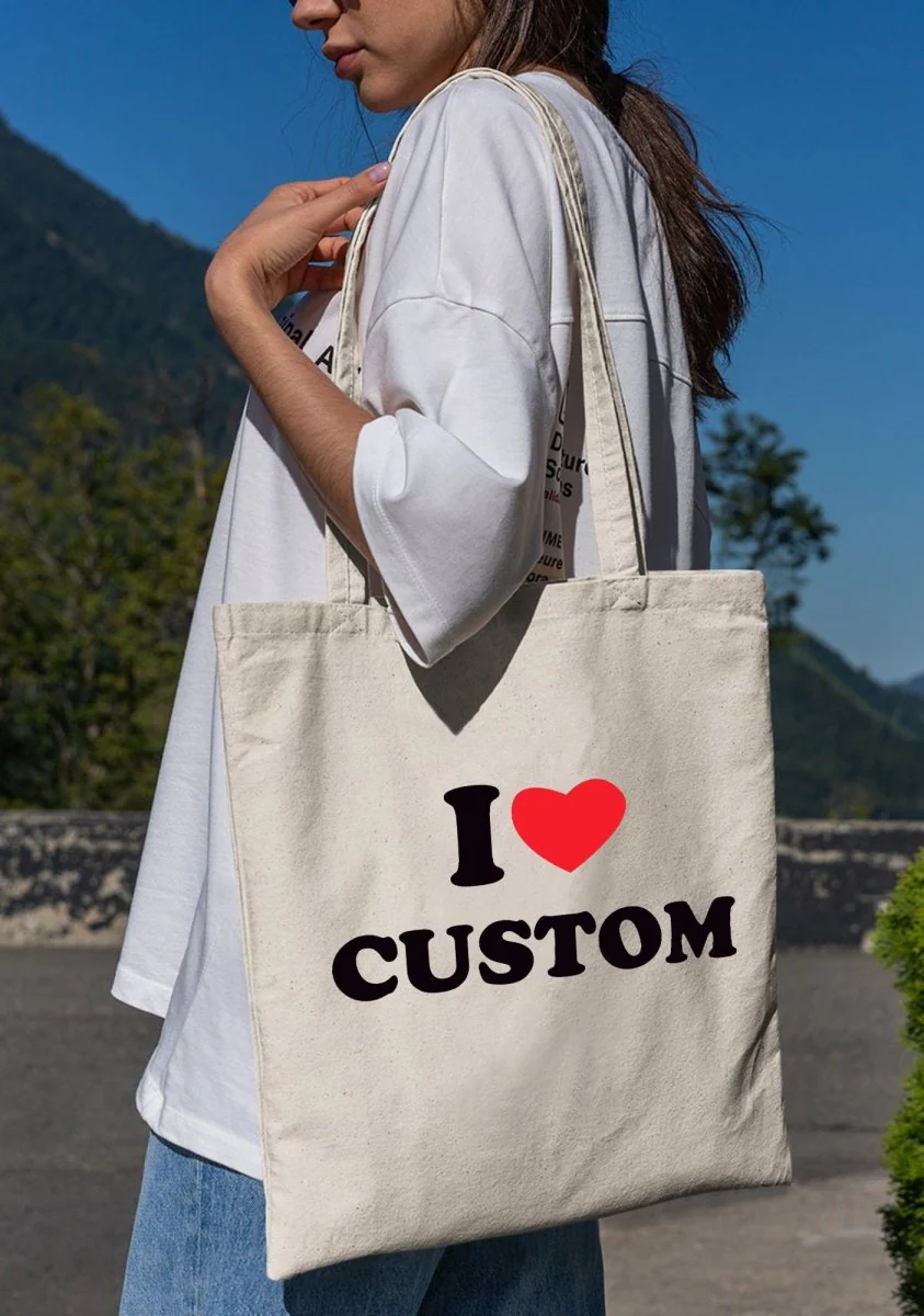 Custom I Love Canvas Tote Bag - Image 3