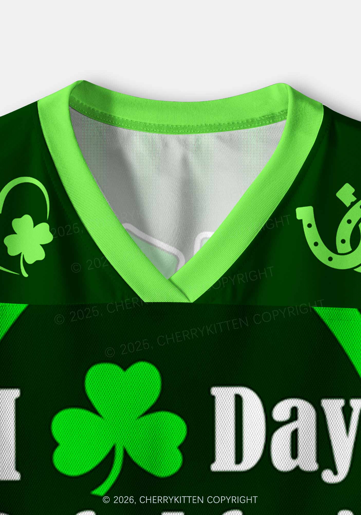 Custom I Love Day Drinking St Patricks Y2K Crop Sport Jersey Shirts Cherrykitten - Image 5