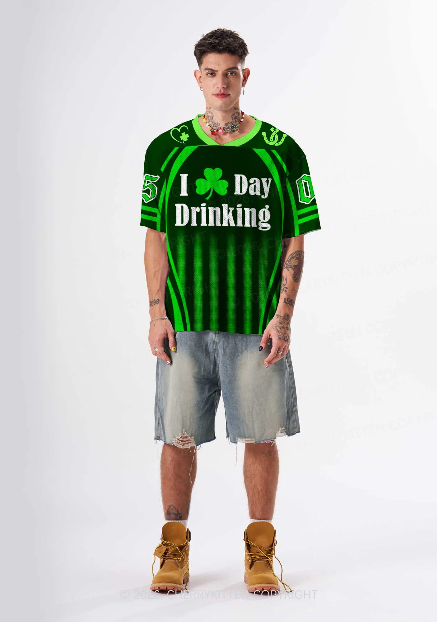 Custom I Love Day Drinking St Patricks Y2K Sport Jersey Shirts Cherrykitten - Image 2