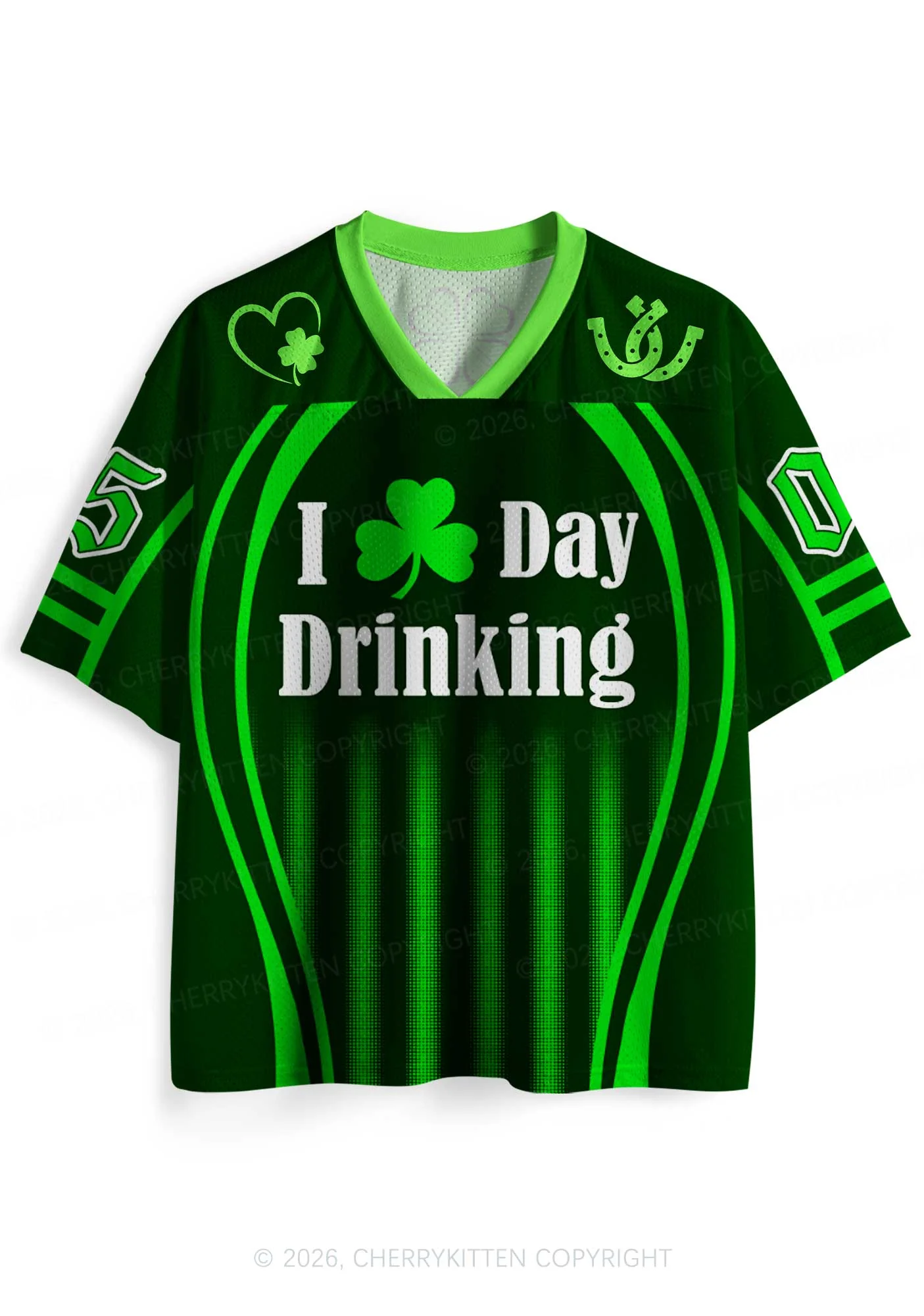 Custom I Love Day Drinking St Patricks Y2K Sport Jersey Shirts Cherrykitten - Image 3