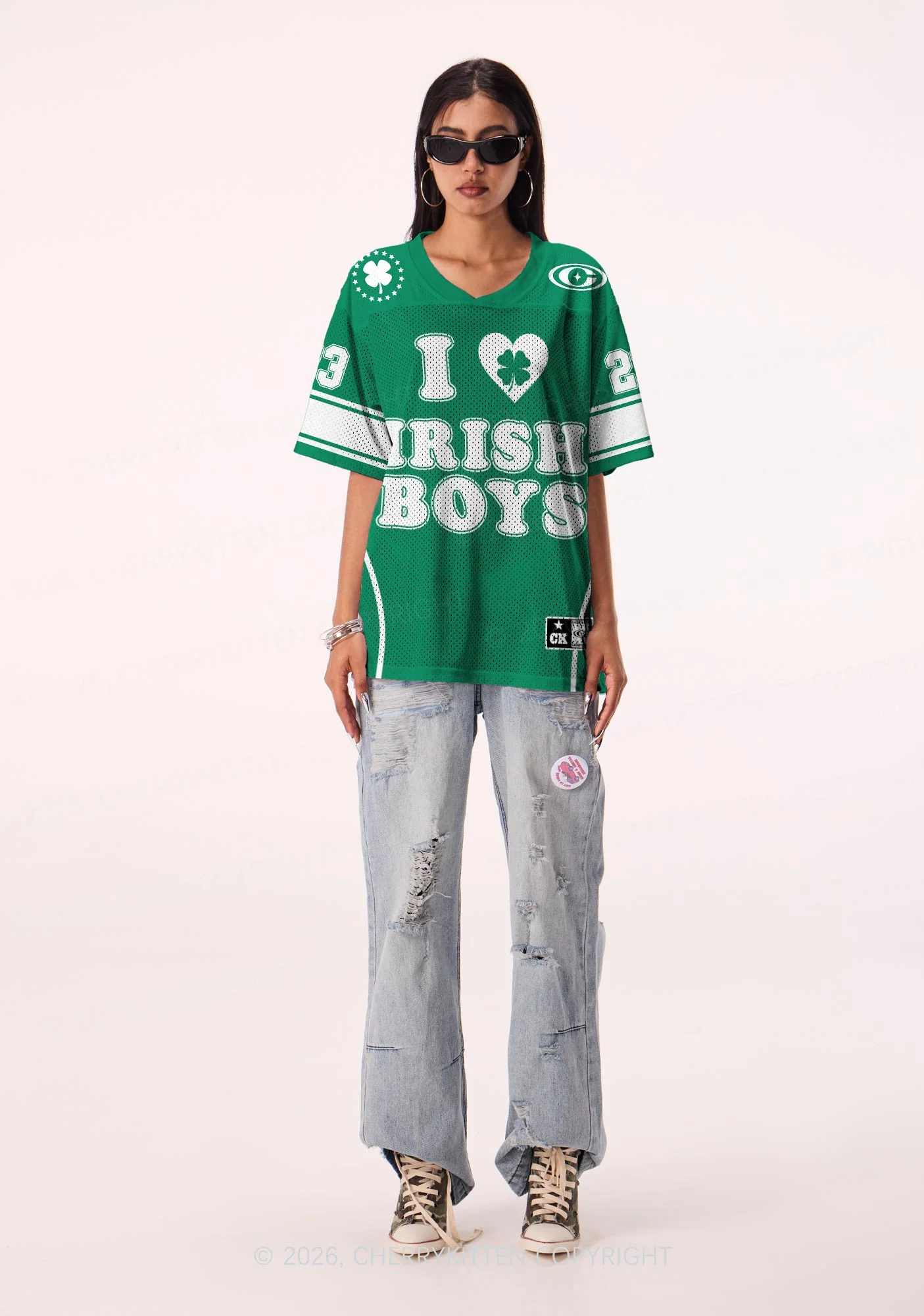Custom I Love Irish Boys St Patricks Y2K Sport Jersey Shirts Cherrykitten - Image 2