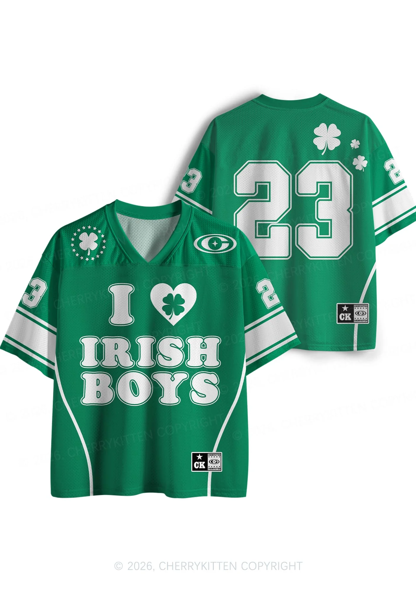Custom I Love Irish Boys St Patricks Y2K Sport Jersey Shirts Cherrykitten - Image 4