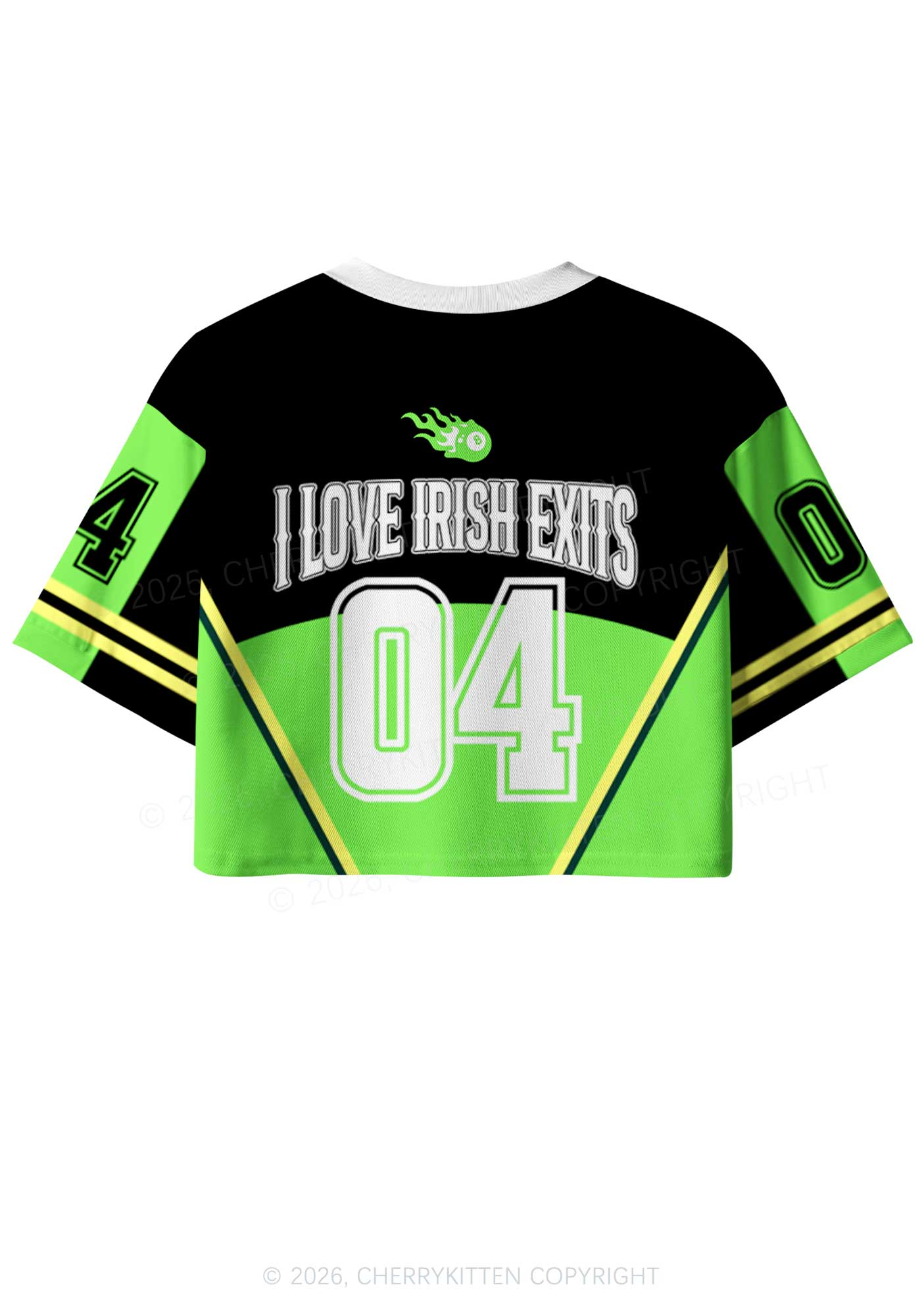 Custom I Love Irish Exits St Patricks Y2K Crop Sport Jersey Shirts Cherrykitten - Image 4