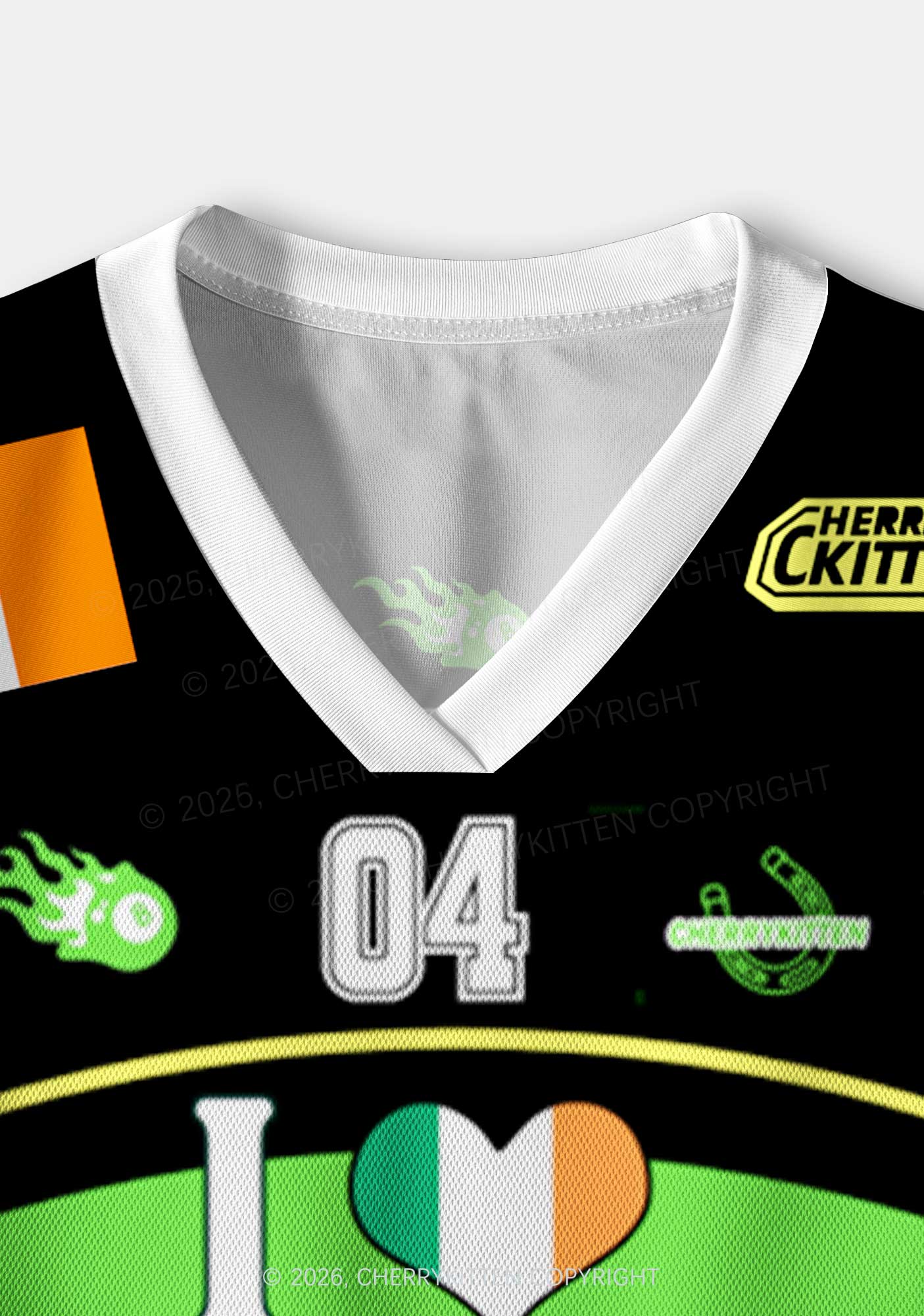 Custom I Love Irish Exits St Patricks Y2K Crop Sport Jersey Shirts Cherrykitten - Image 5