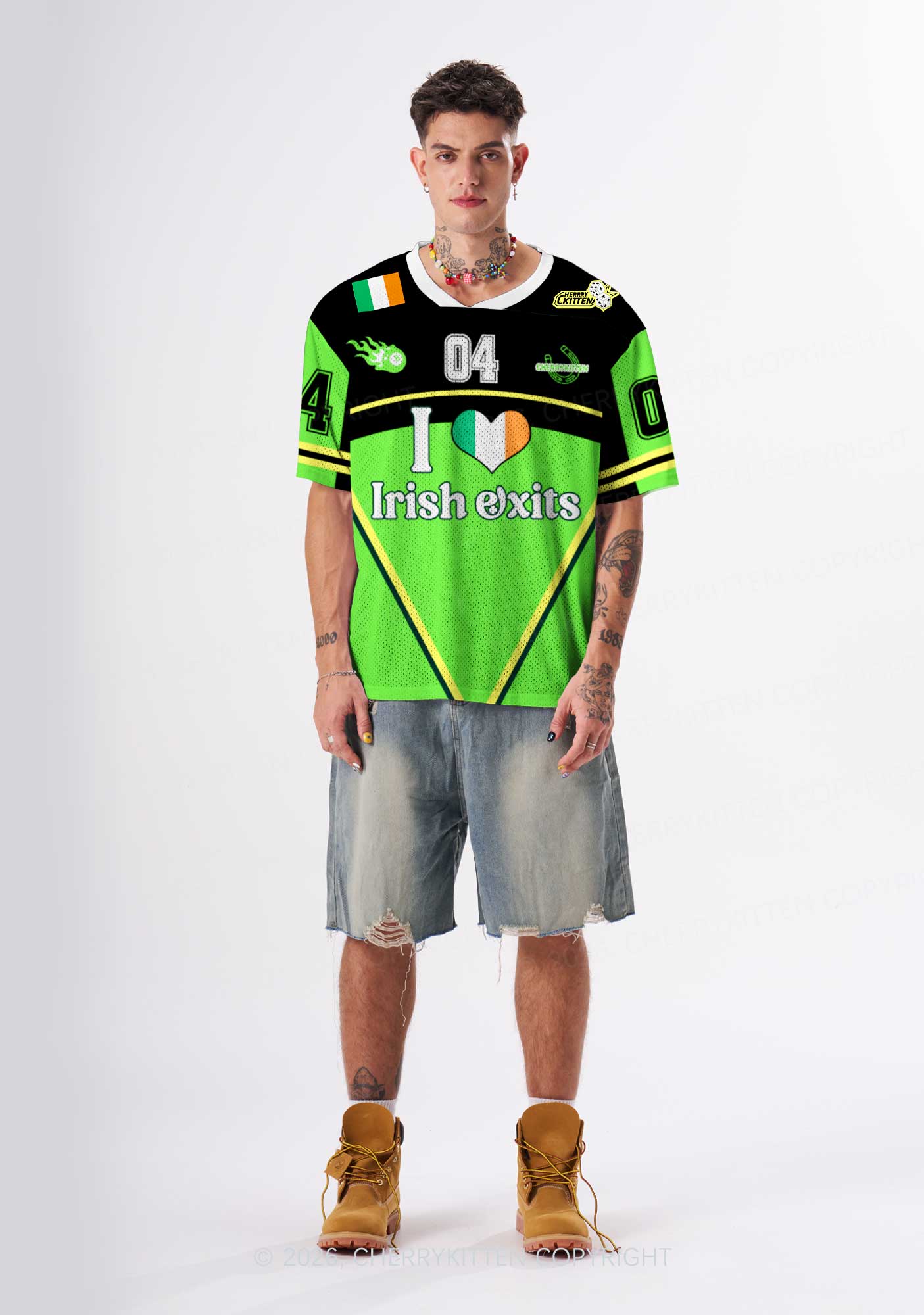 Custom I Love Irish Exits St Patricks Y2K Sport Jersey Shirts Cherrykitten - Image 2