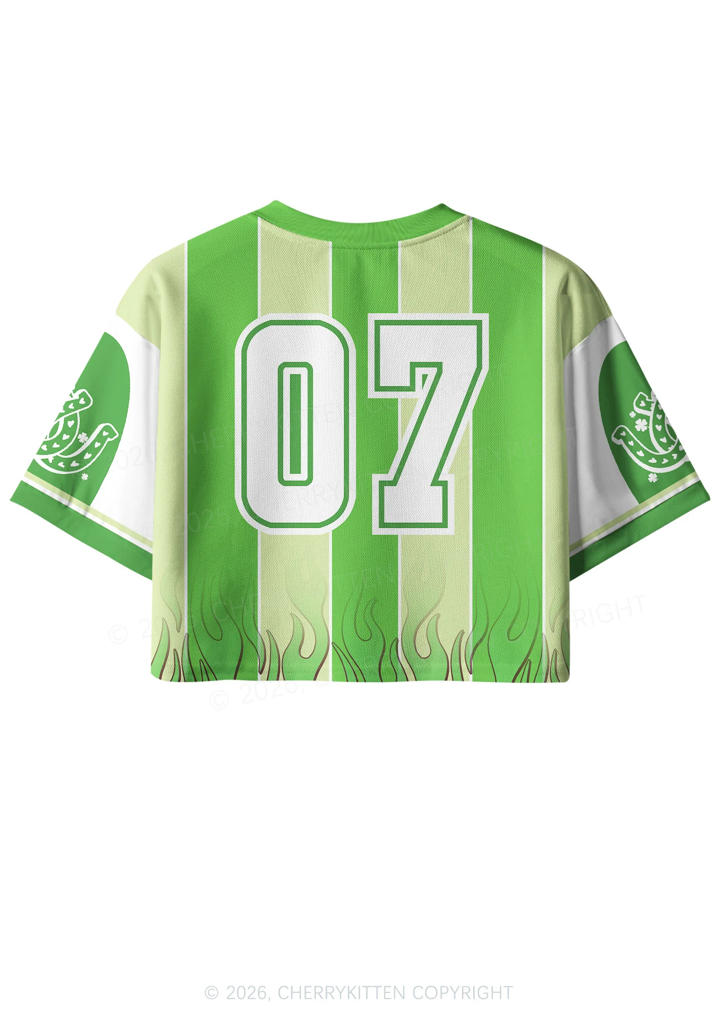 Custom I Love Irish Goodbyes St Patricks Y2K Crop Sport Jersey Shirts Cherrykitten - Image 4