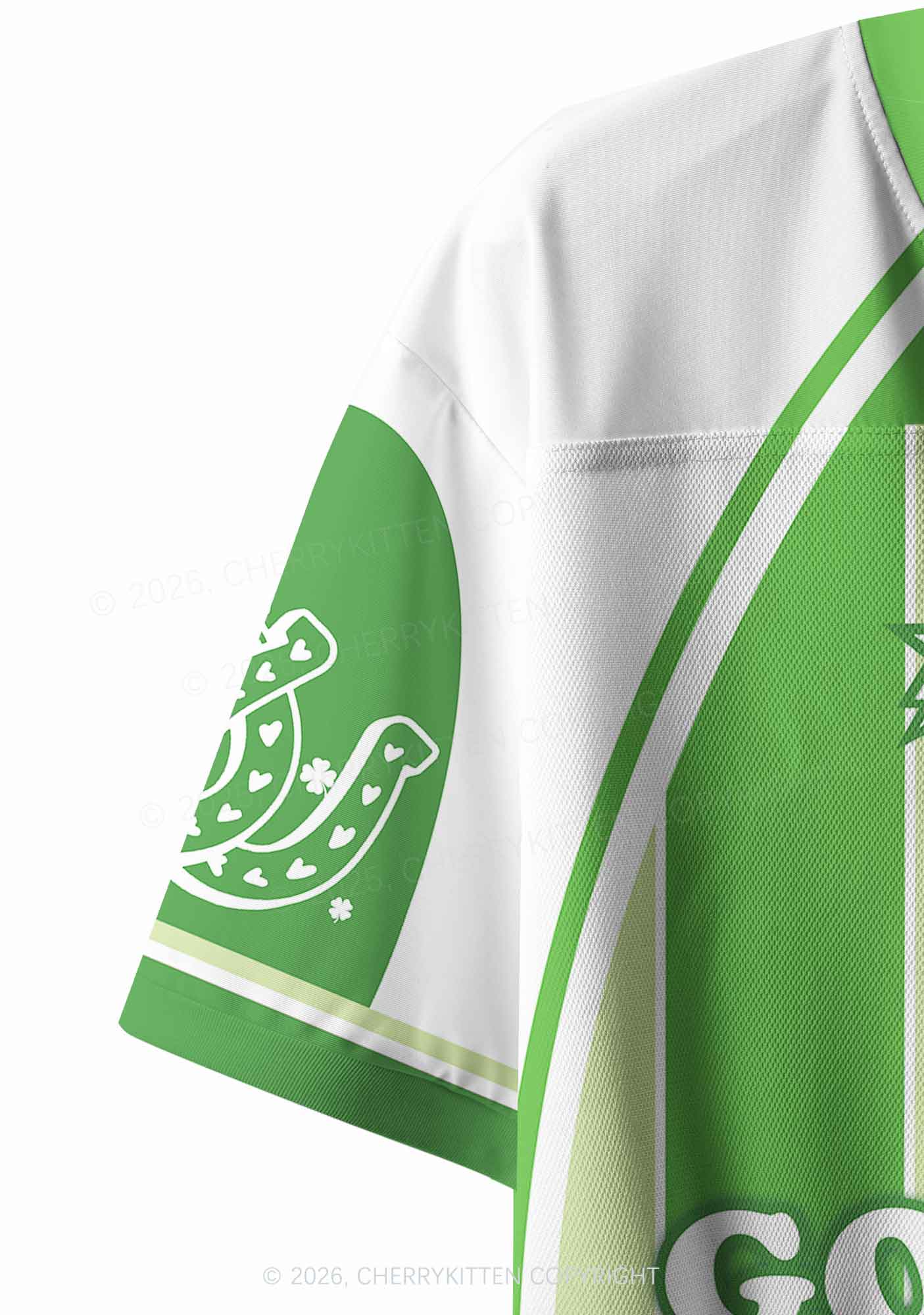 Custom I Love Irish Goodbyes St Patricks Y2K Crop Sport Jersey Shirts Cherrykitten - Image 7