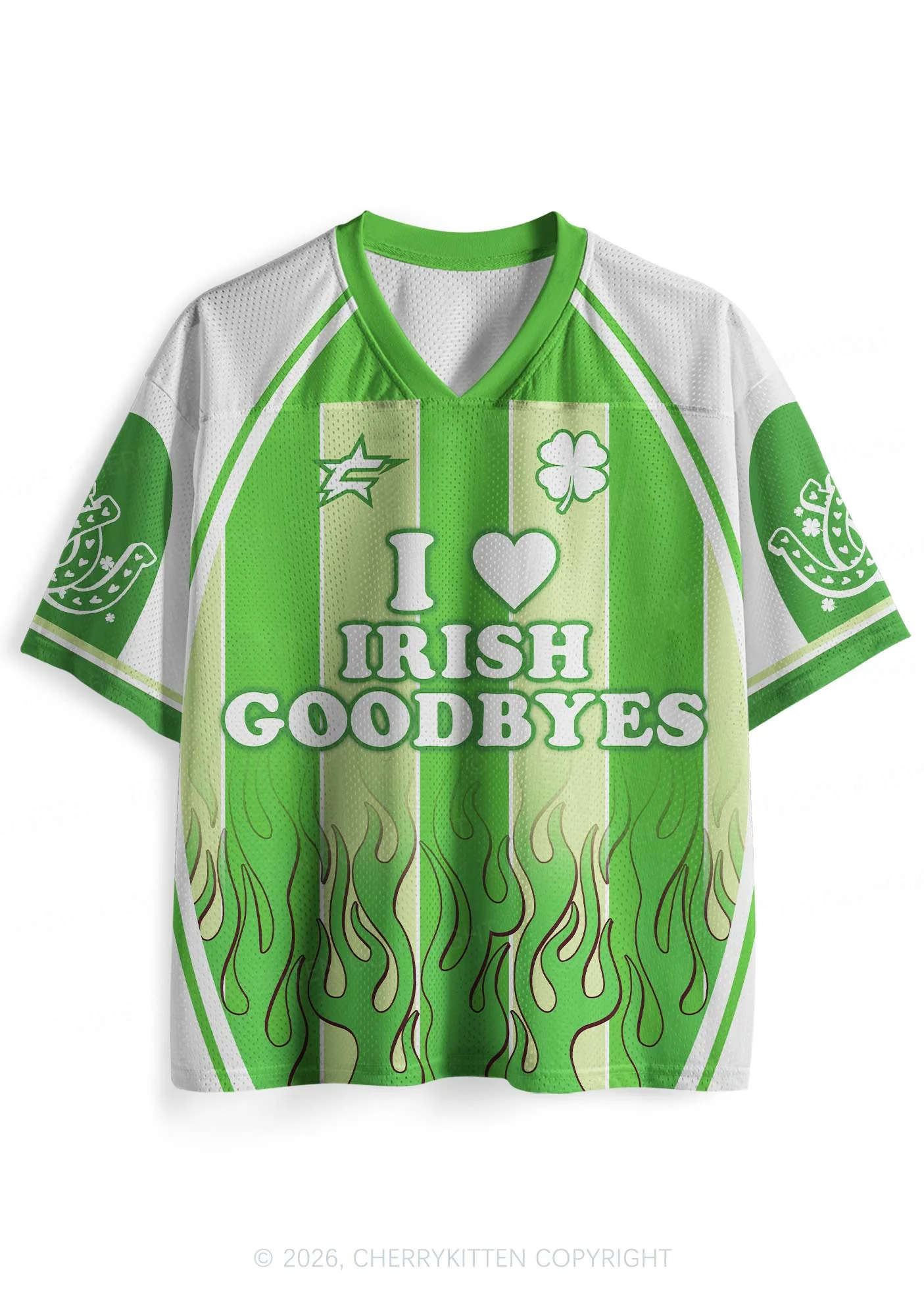 Custom I Love Irish Goodbyes St Patricks Y2K Sport Jersey Shirts Cherrykitten - Image 3