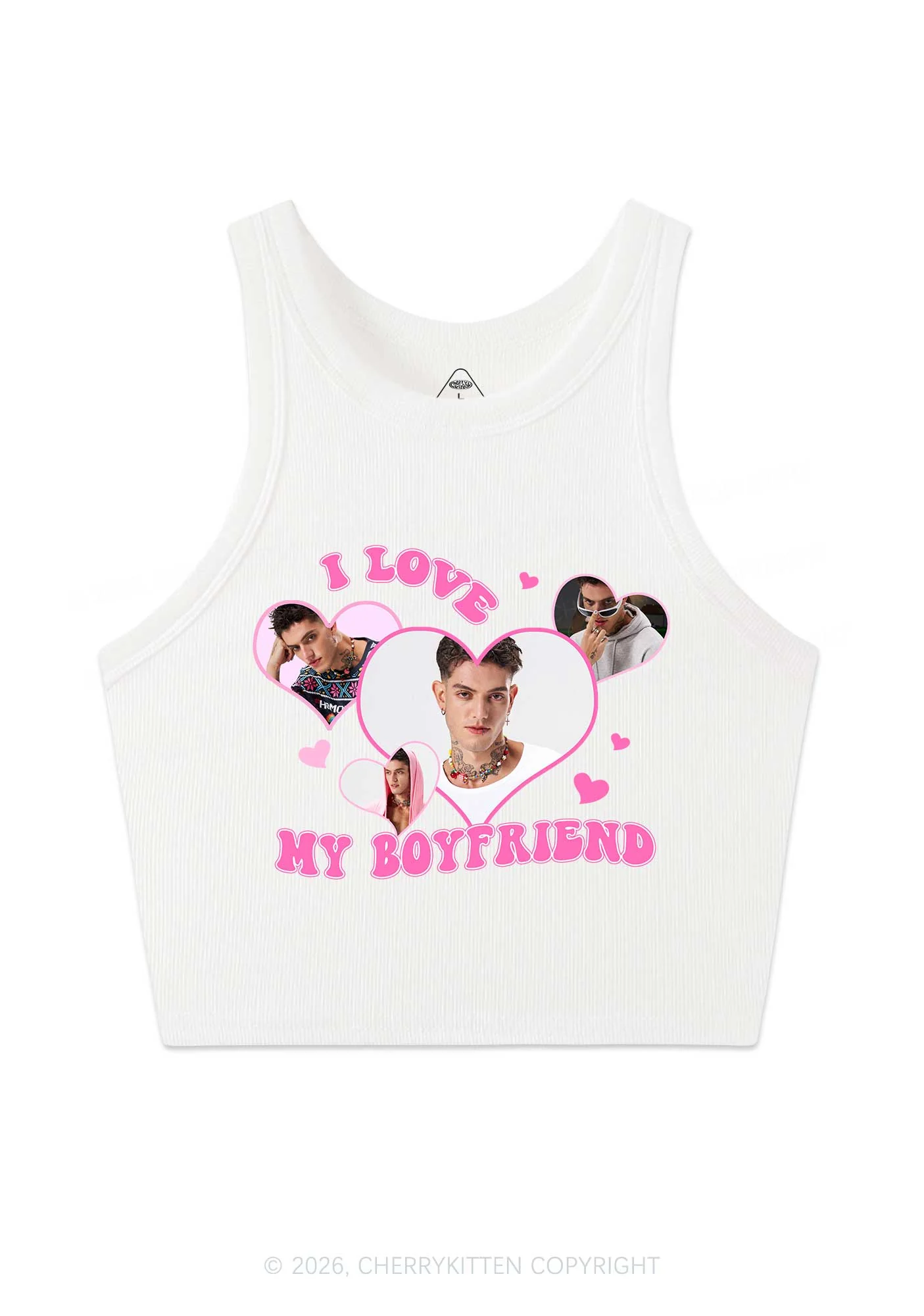 Custom I Love My BF GF Valentine's Day Y2K Crop Tank Top Cherrykitten - Image 3