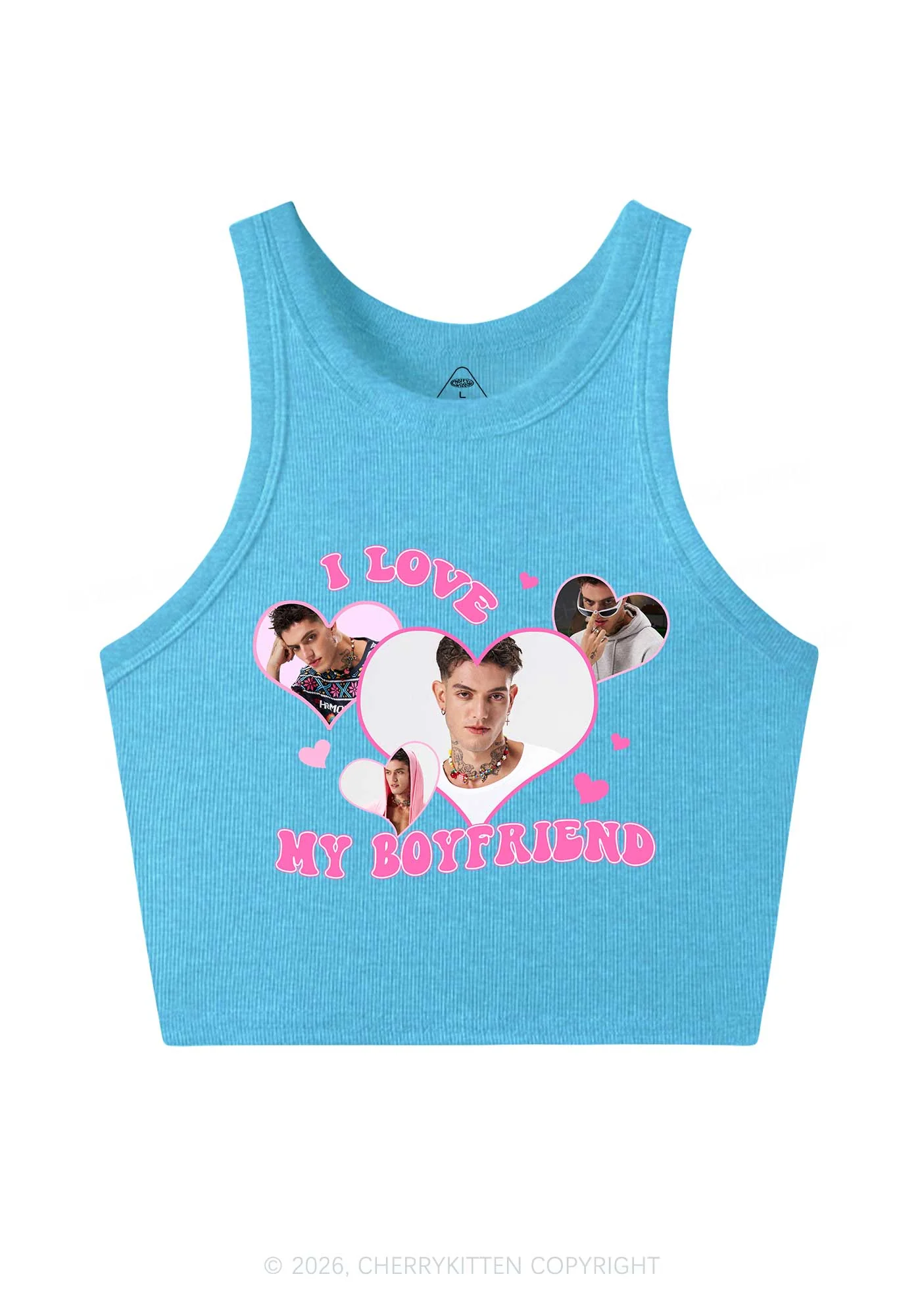 Custom I Love My BF GF Valentine's Day Y2K Crop Tank Top Cherrykitten - Image 4