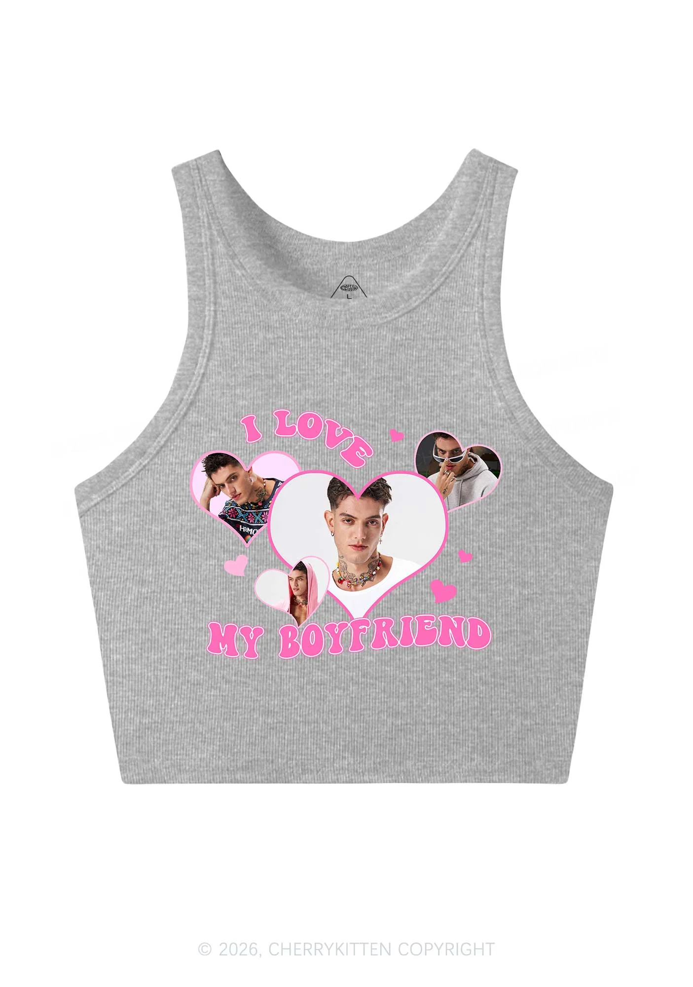 Custom I Love My BF GF Valentine's Day Y2K Crop Tank Top Cherrykitten - Image 5