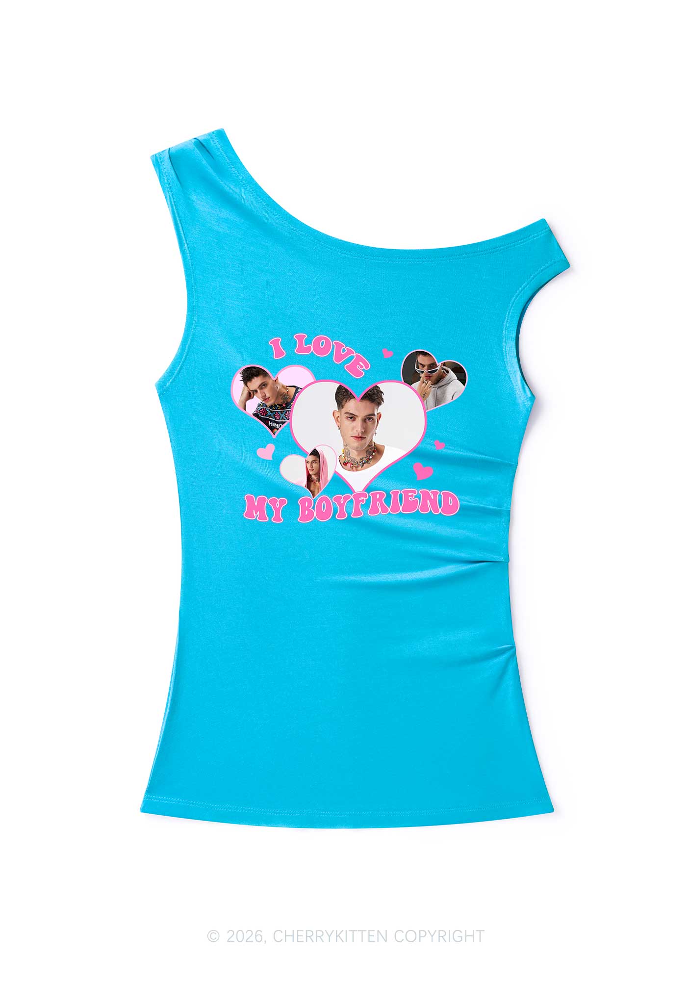 Custom I Love My BF GF Valentine's Day Y2K Off Shoulder Tank Top Cherrykitten - Image 3